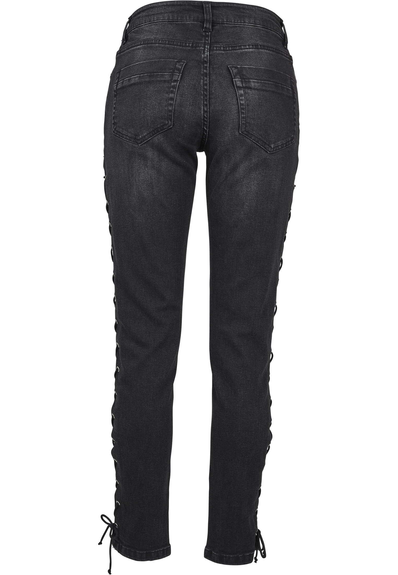 Ladies Denim Lace Up Skinny Pants black washed 26 - variant image 11