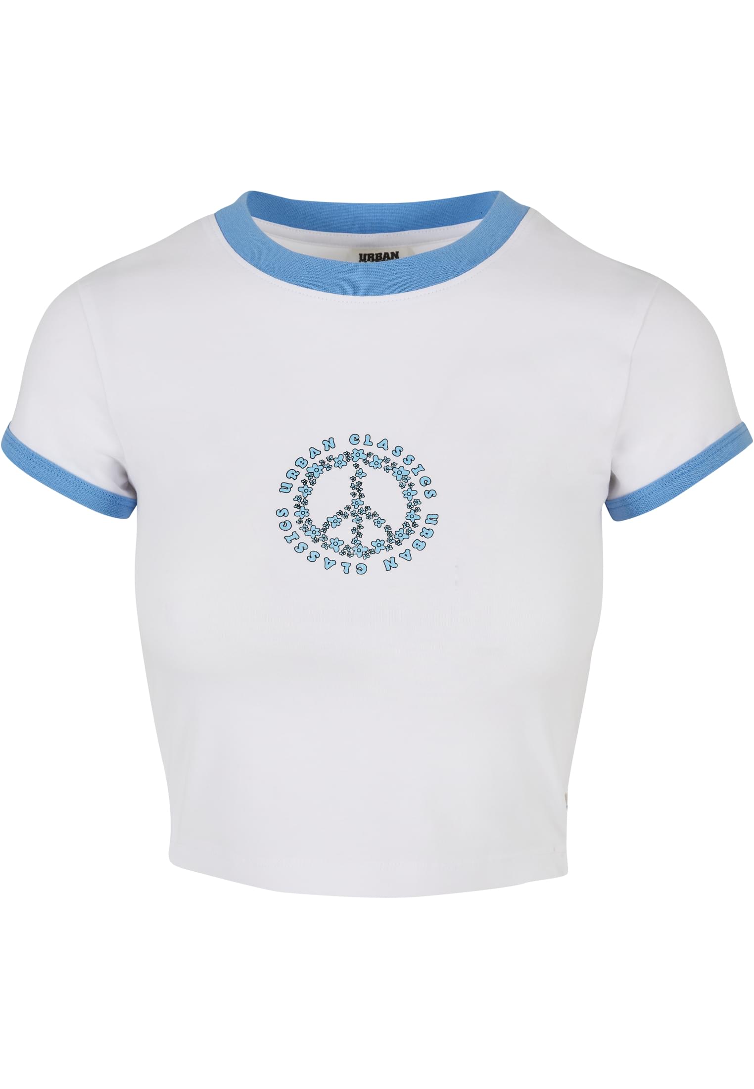 Ladies Stretch Jersey Cropped Tee white/horizonblue 3XL - variant image 5