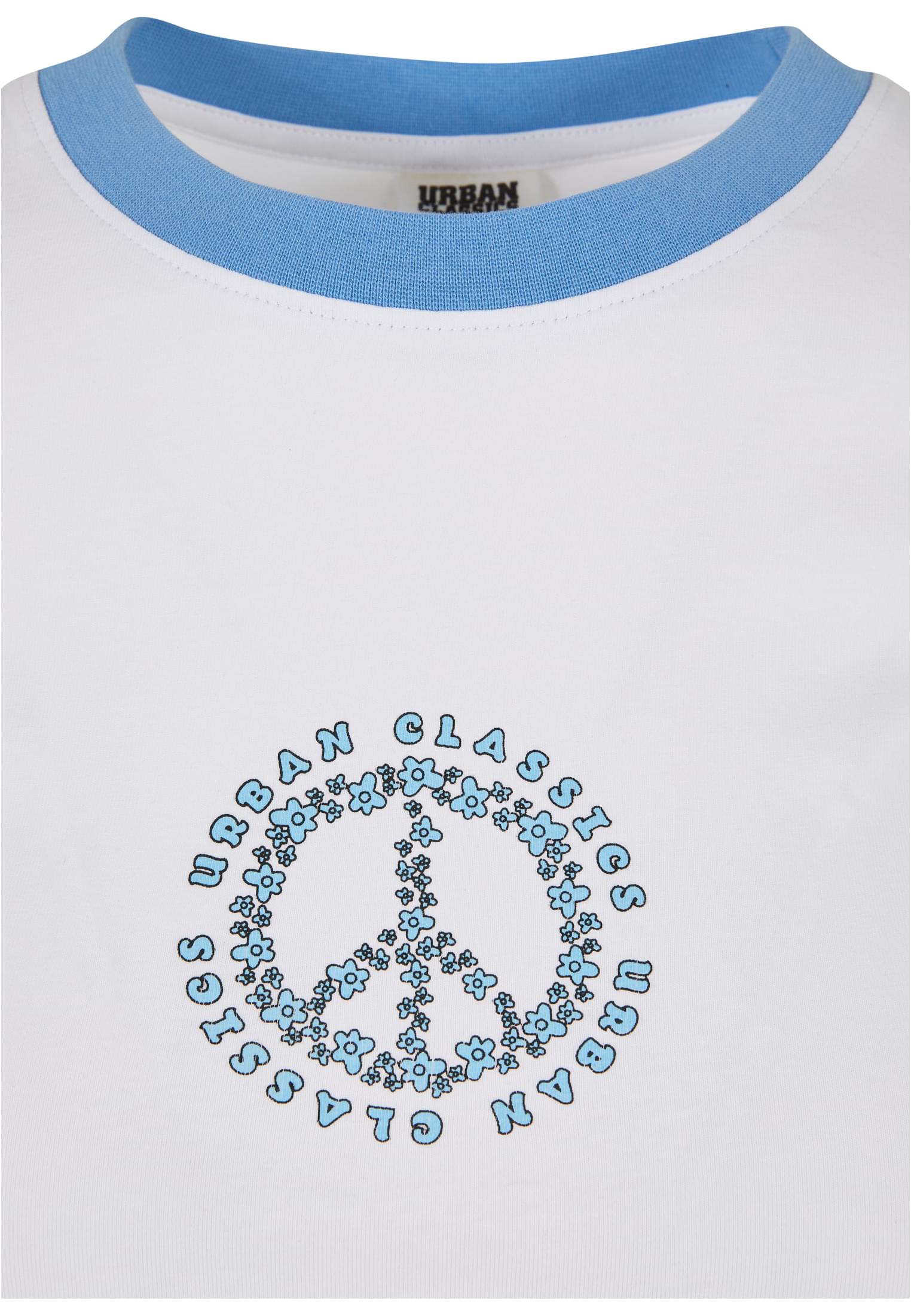 Ladies Stretch Jersey Cropped Tee white/horizonblue 3XL - variant image 7