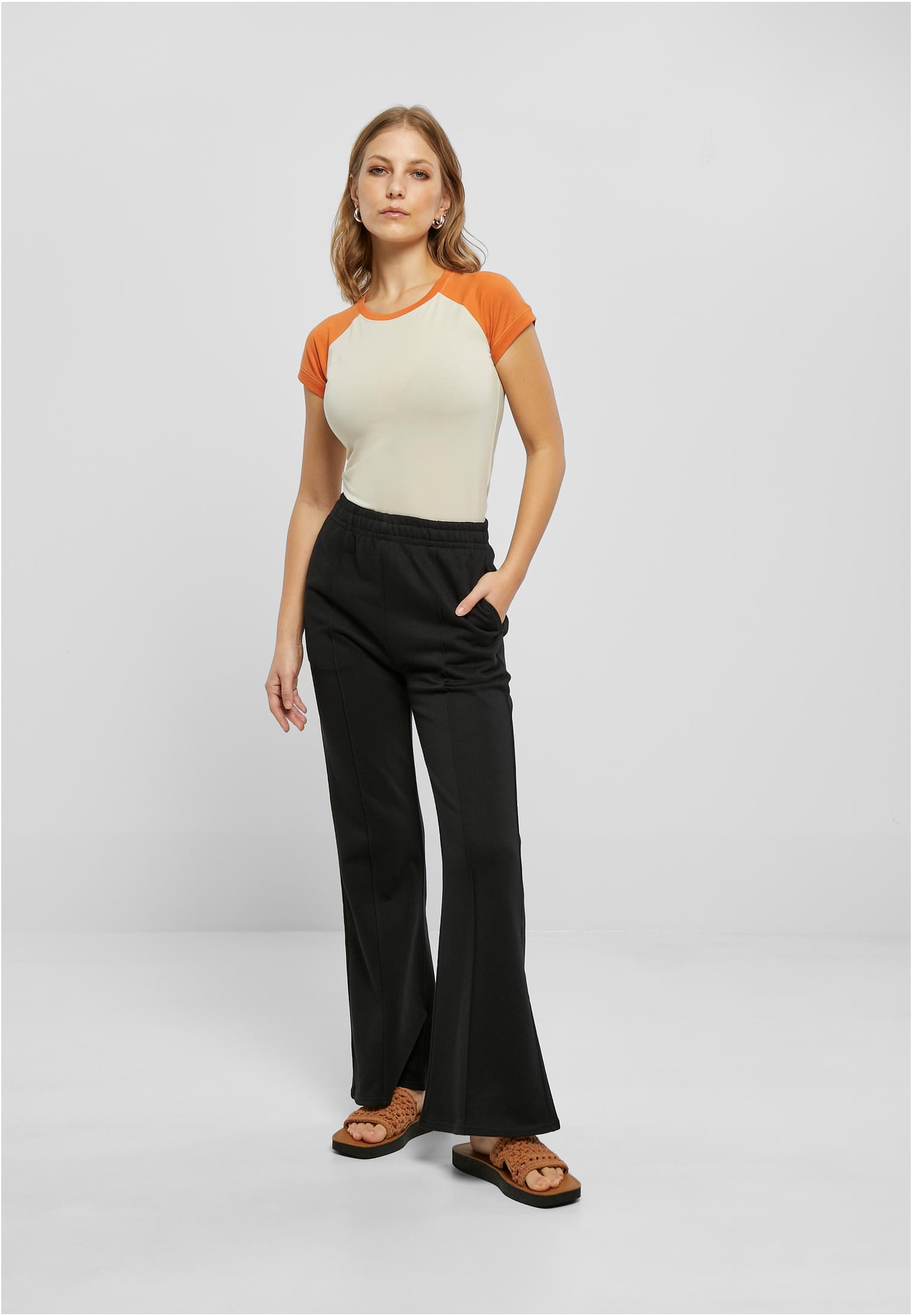 Ladies Flared Pin Tuck Terry Pants - related product back image 2