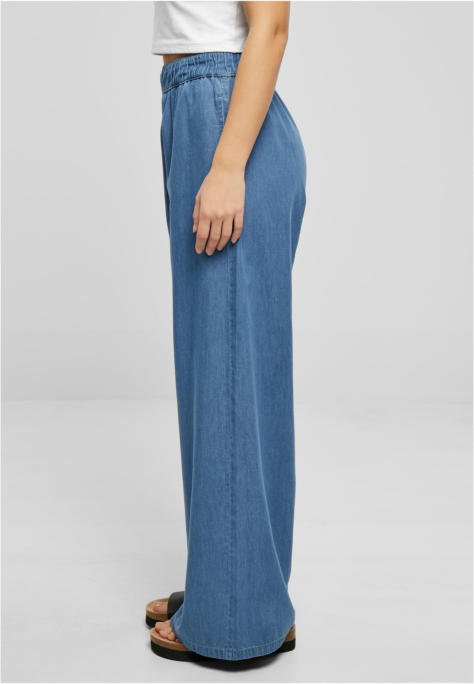 Ladies Light Denim Wide Leg Pants skyblue washed 3XL - variant image 1