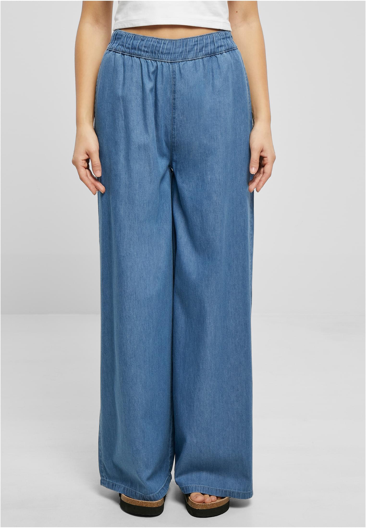 Ladies Light Denim Wide Leg Pants skyblue washed 3XL - alternate variant 1
