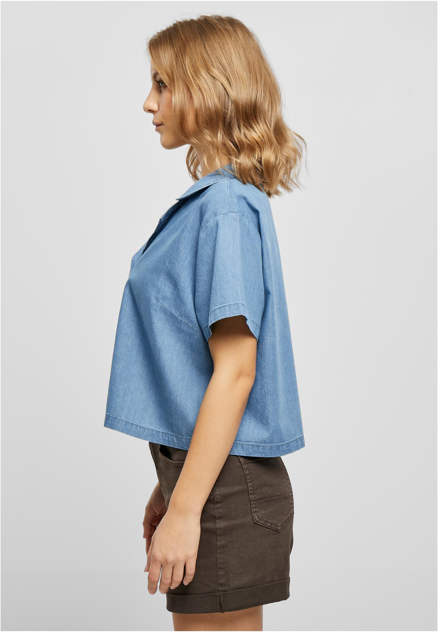 Femmes Chemise de Plage Denim Clair Bleu Lavé 3XL
 - variant image 1