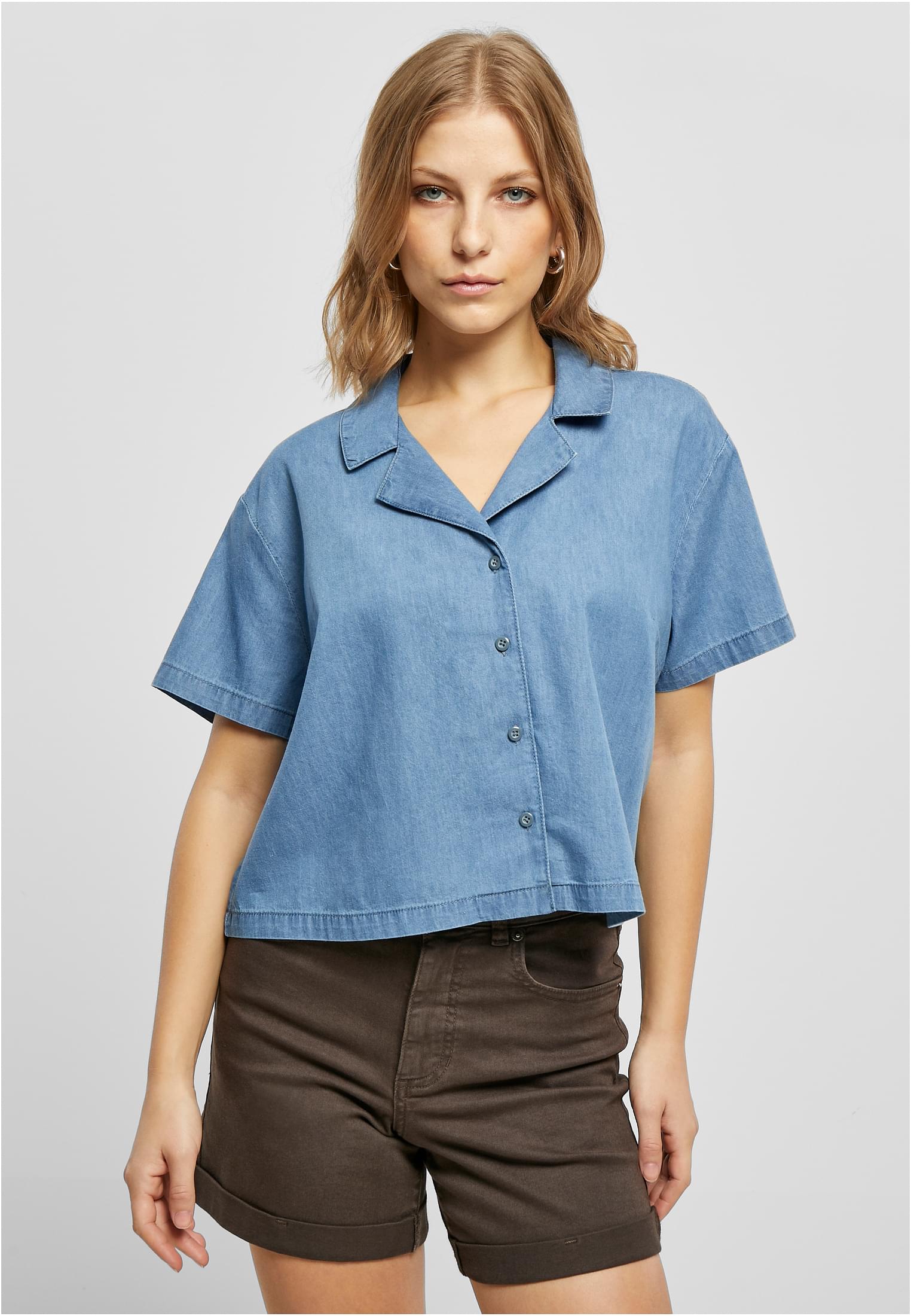 Femmes Chemise de Plage Denim Clair Bleu Lavé 3XL
 - alternate variant 1