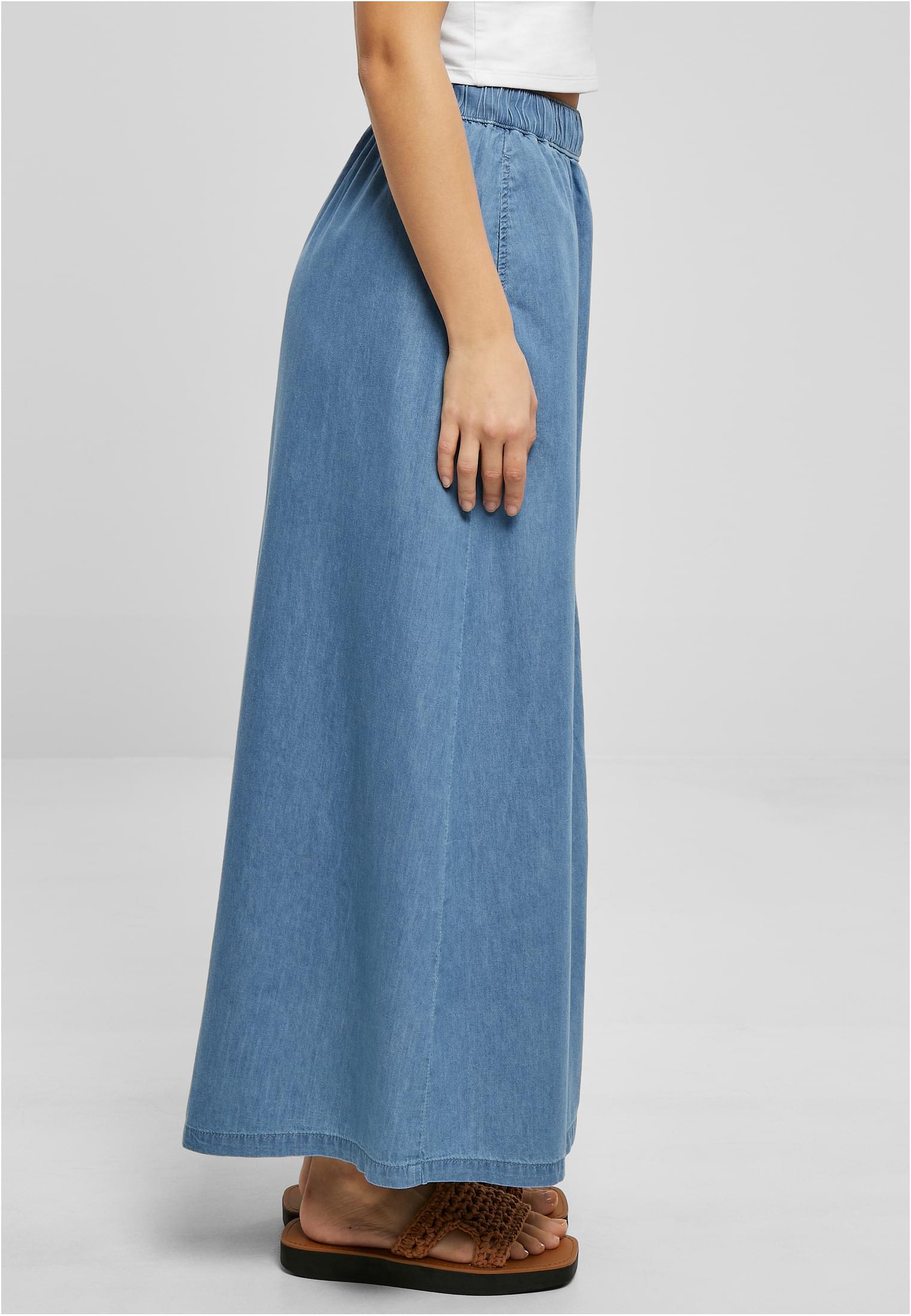 Ladies Long Wide Light Denim Skirt skyblue washed 3XL - variant image 3
