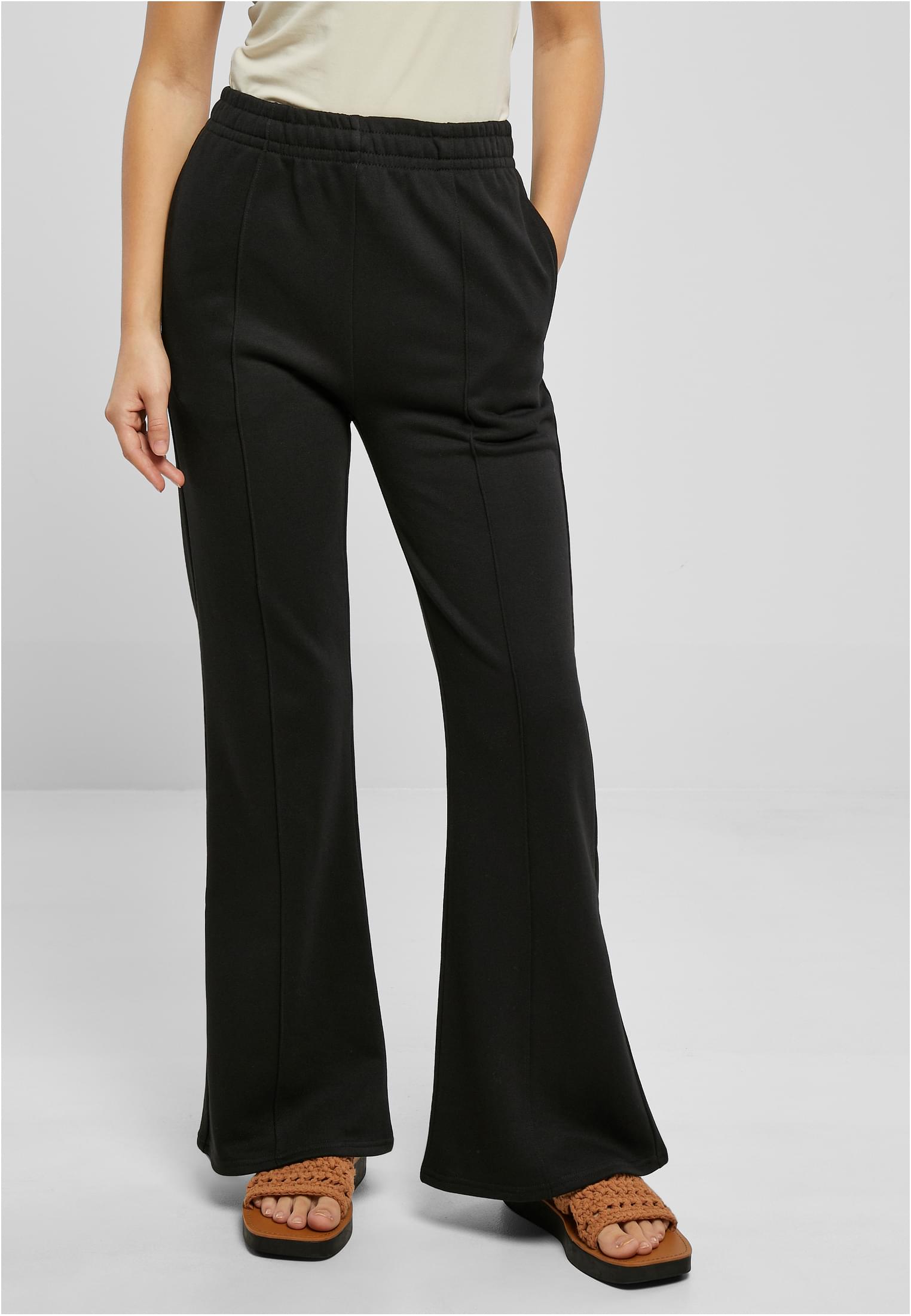 Ladies Flared Pin Tuck Terry Pants black 3XL - alternate variant 1