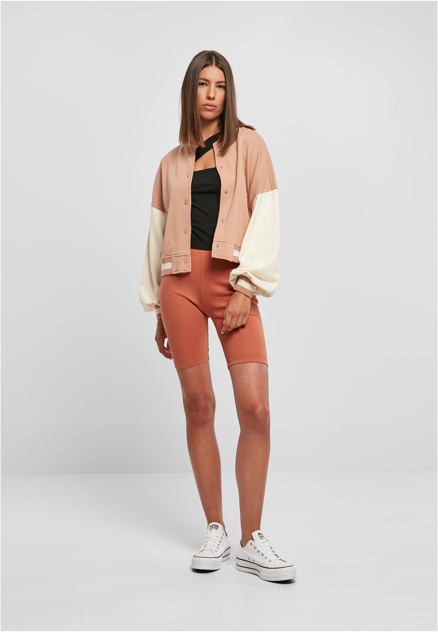 Ladies Oversized 2 Tone College Terry Jacket amber/whitesand 3XL - variant image 4