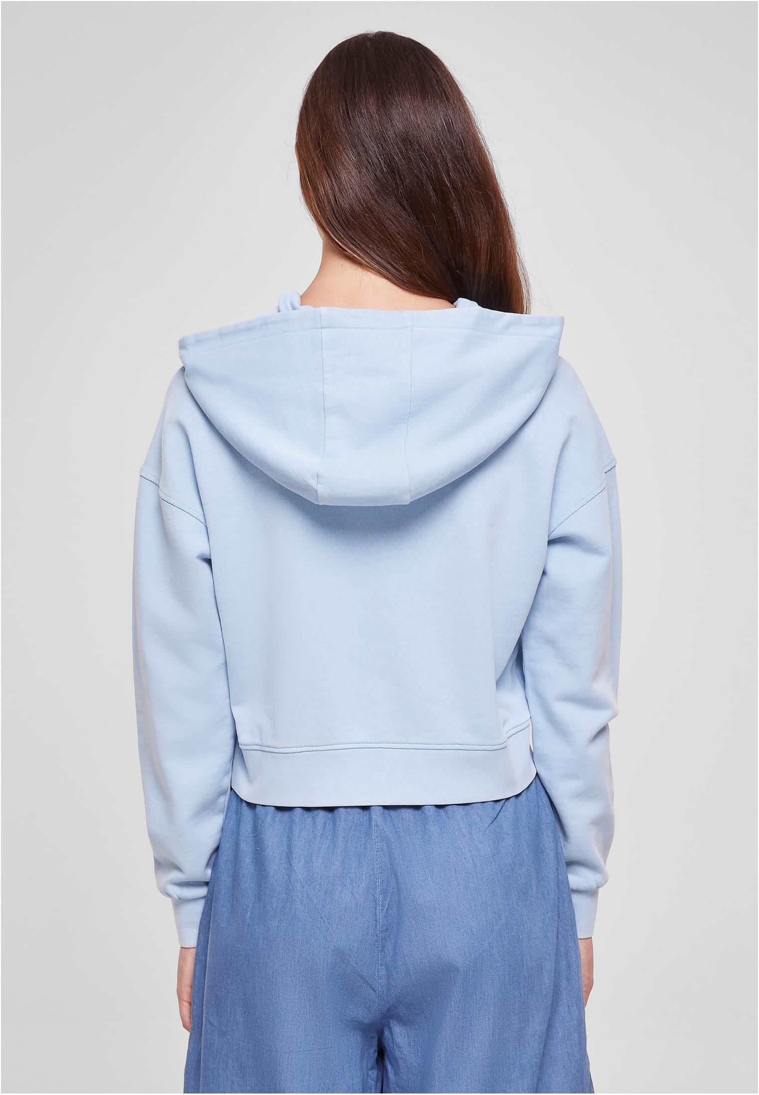 Ladies Short Flower Embroidery Terry Hoody balticblue 3XL - variant image 2