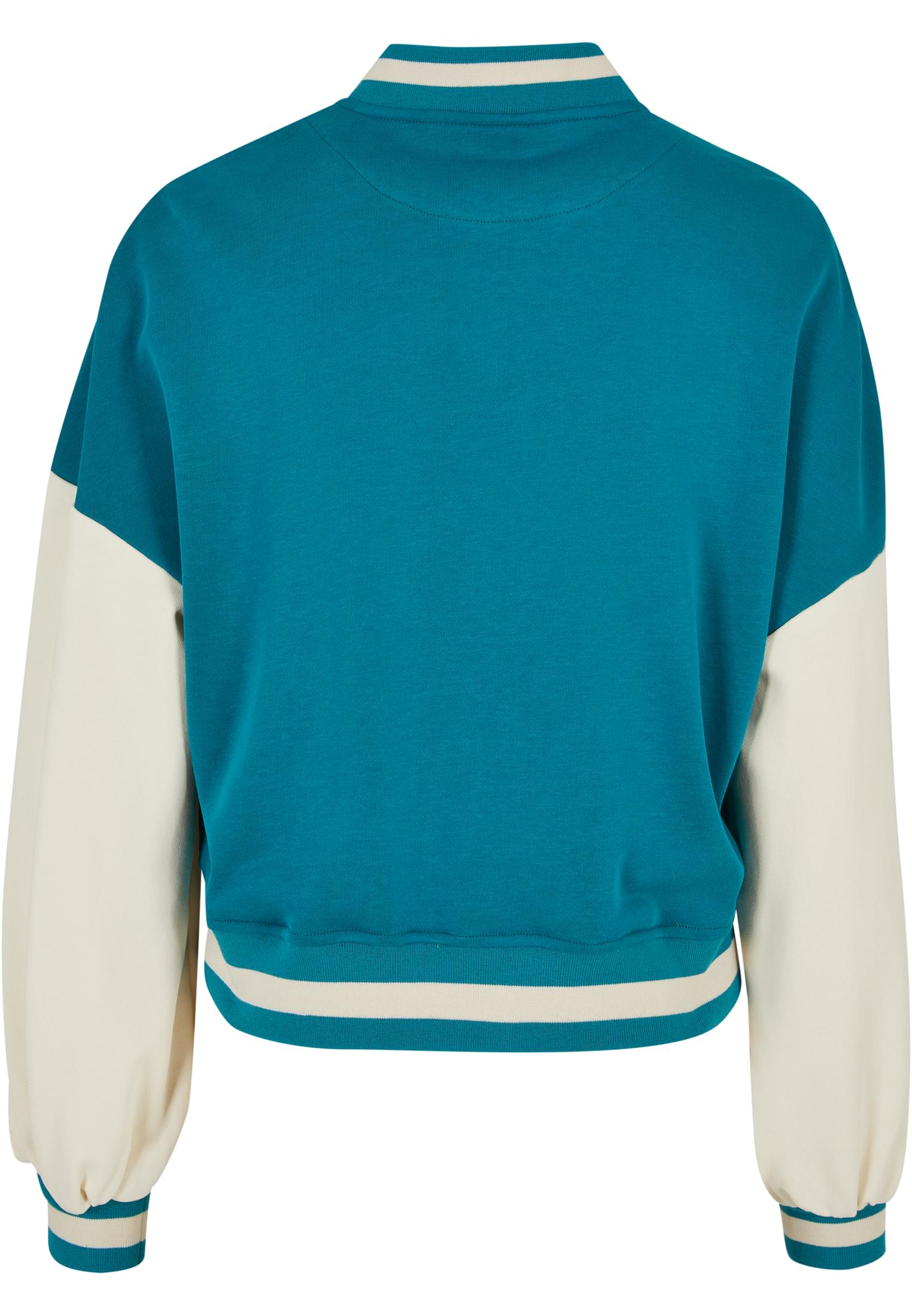 Ladies Oversized 2 Tone College Terry Jacket watergreen/whitesand 3XL - variant image 6
