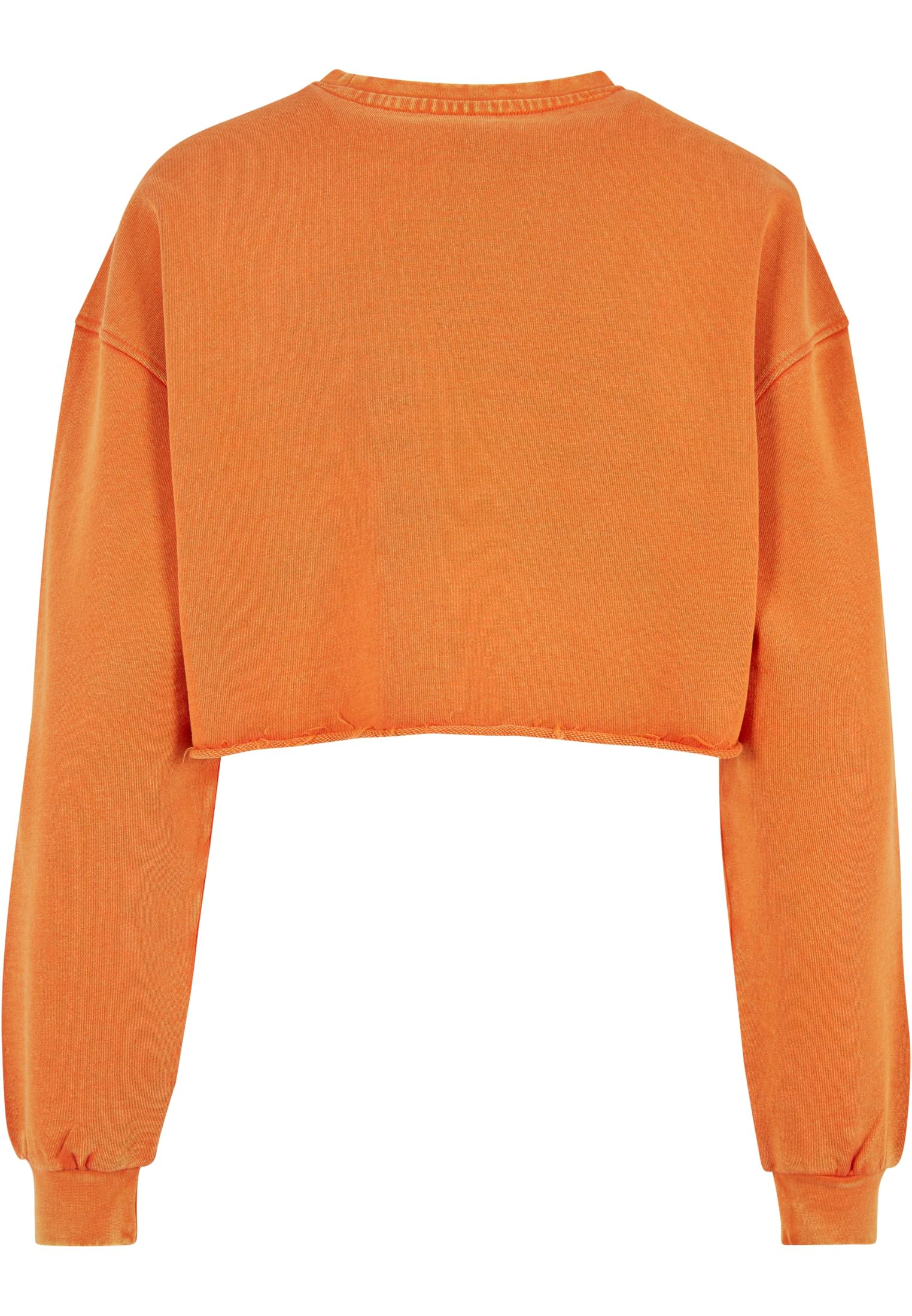 Ladies Cropped Flower Embroidery Terry Crewneck vintageorange 3XL - variant image 6