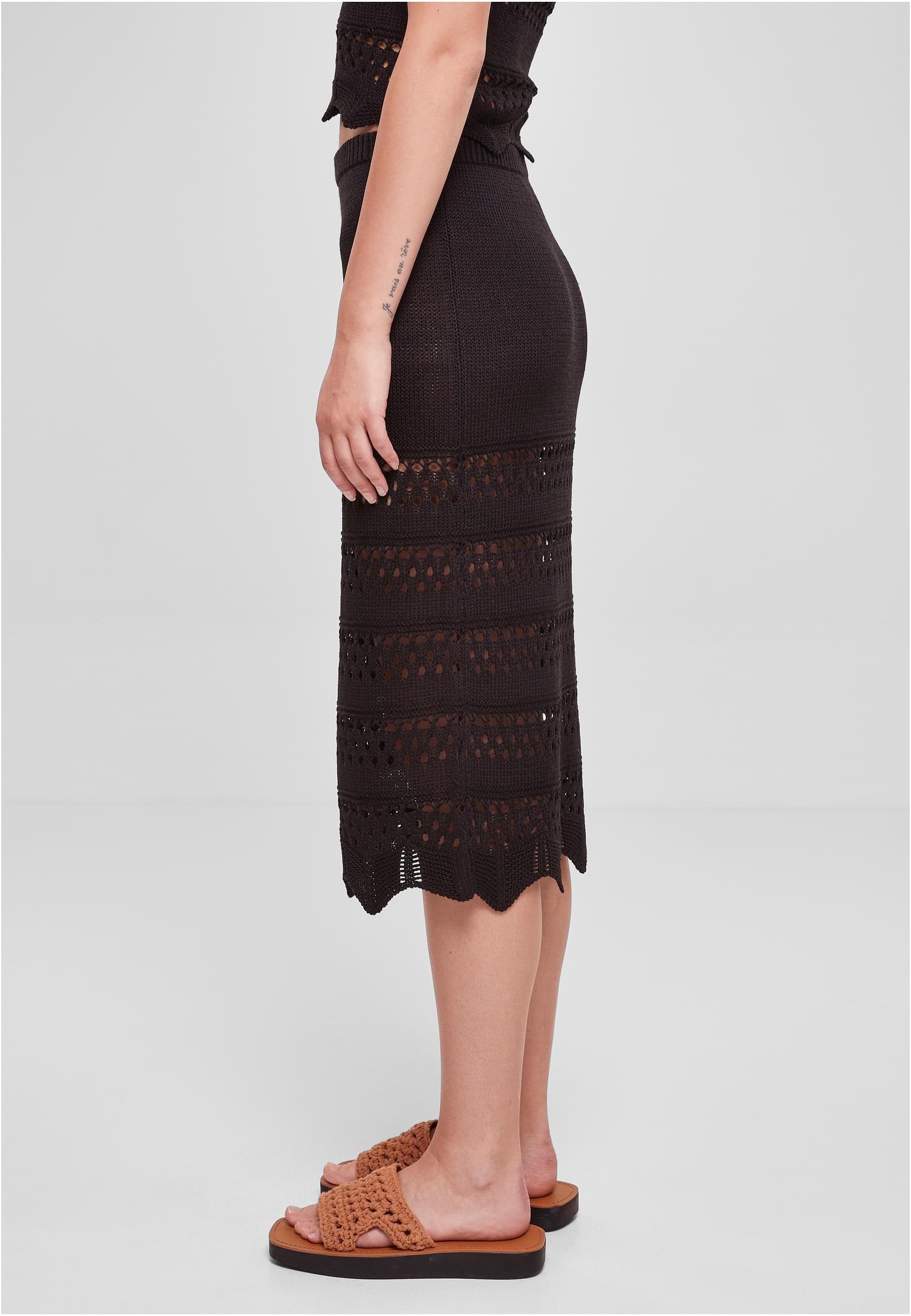 Ladies 3/4 Crochet Knit Skirt black 3XL - variant image 1