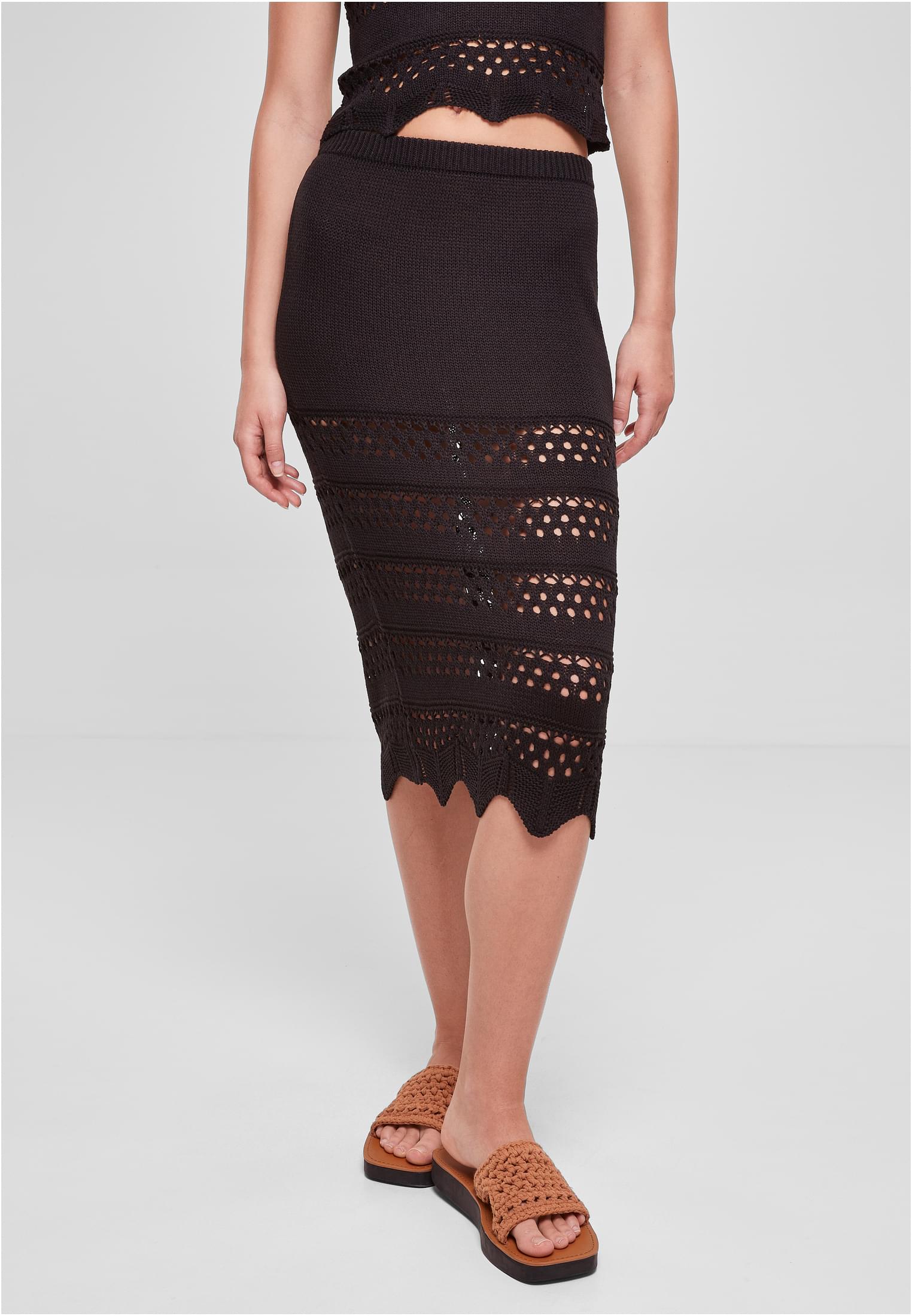 Ladies 3/4 Crochet Knit Skirt black 3XL - alternate variant 1