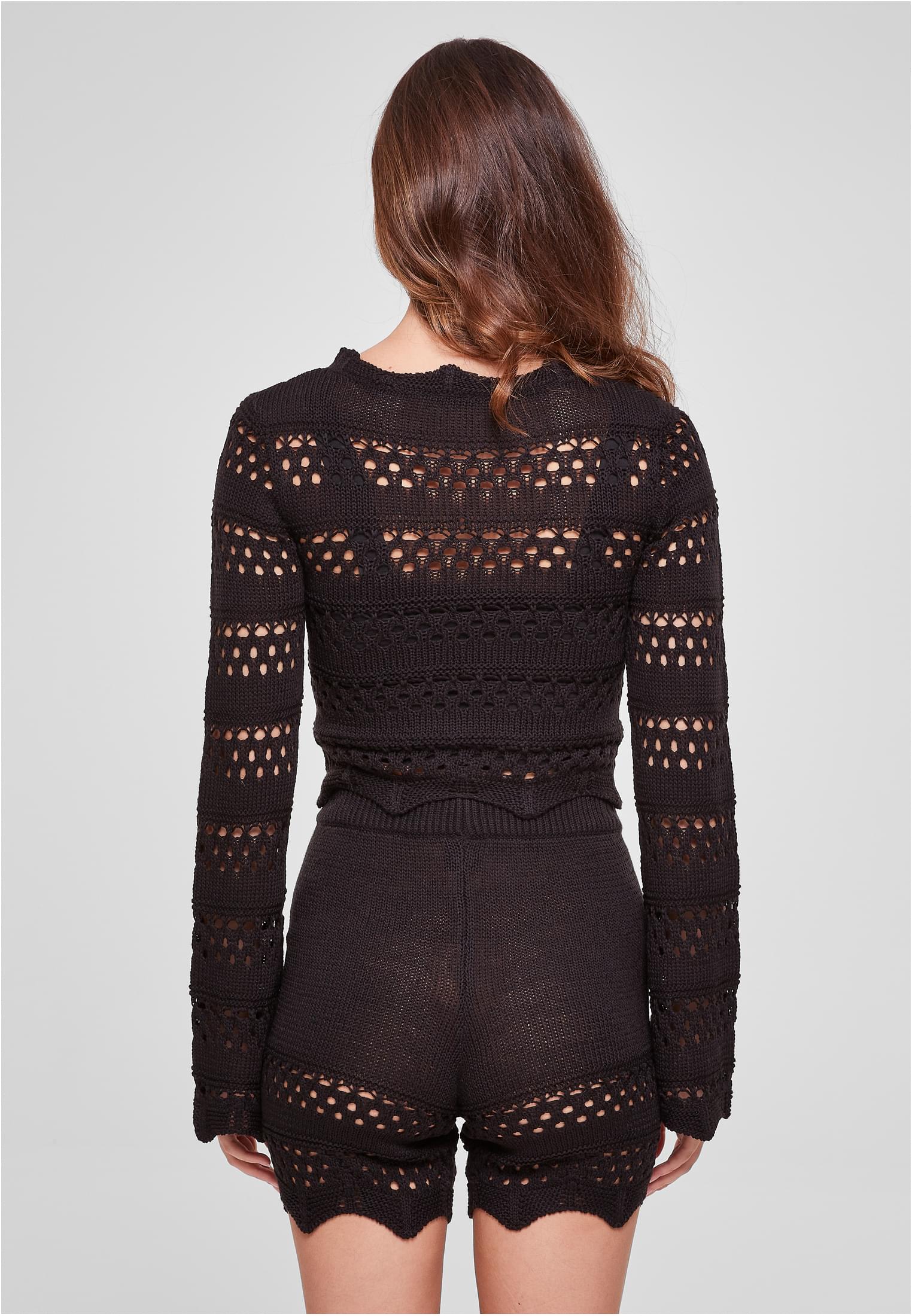 Femmes Pull Crochet Tricoté Court Noir 3XL
 - variant image 2