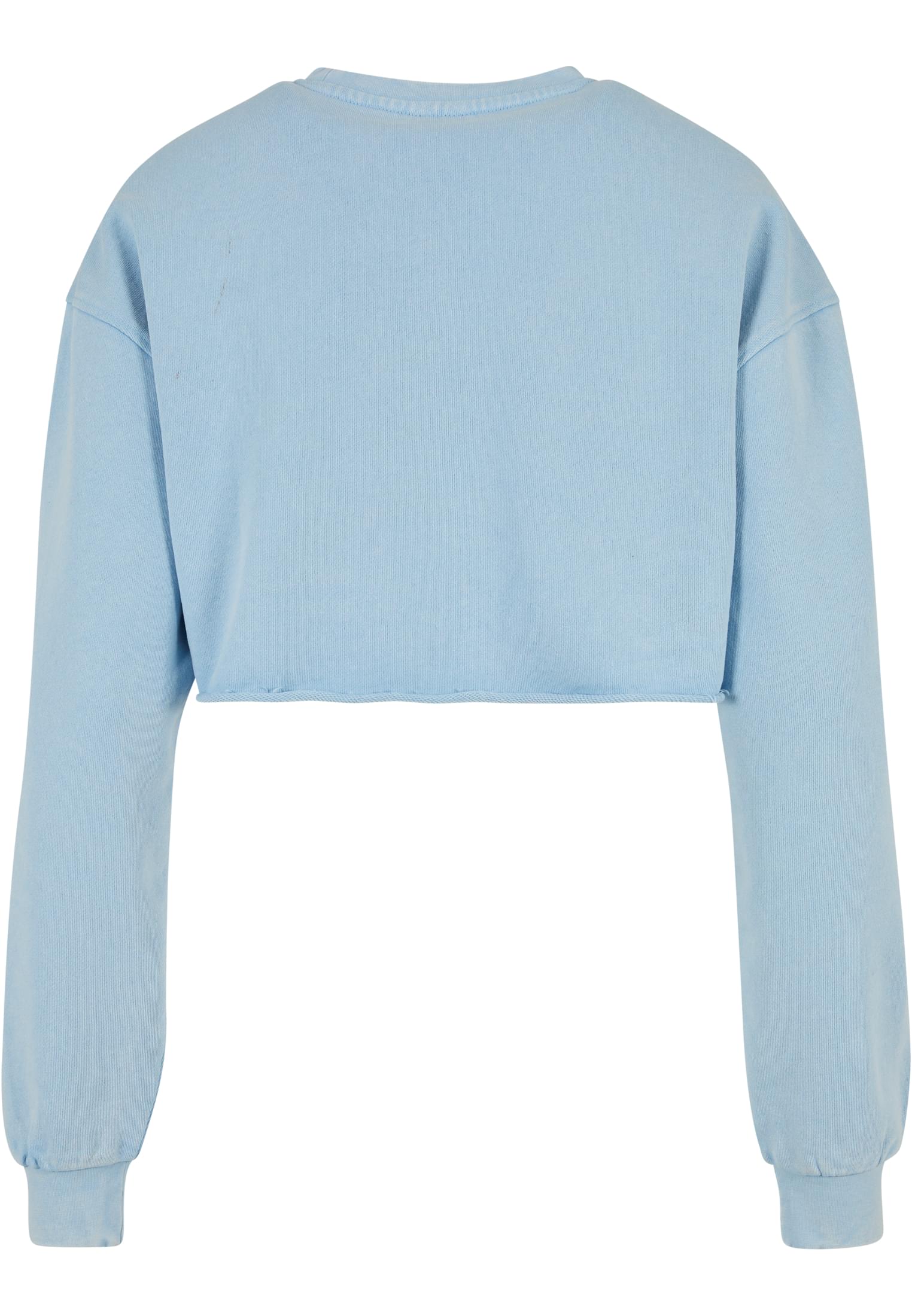 Ladies Cropped Flower Embroidery Terry Crewneck balticblue 3XL - variant image 6
