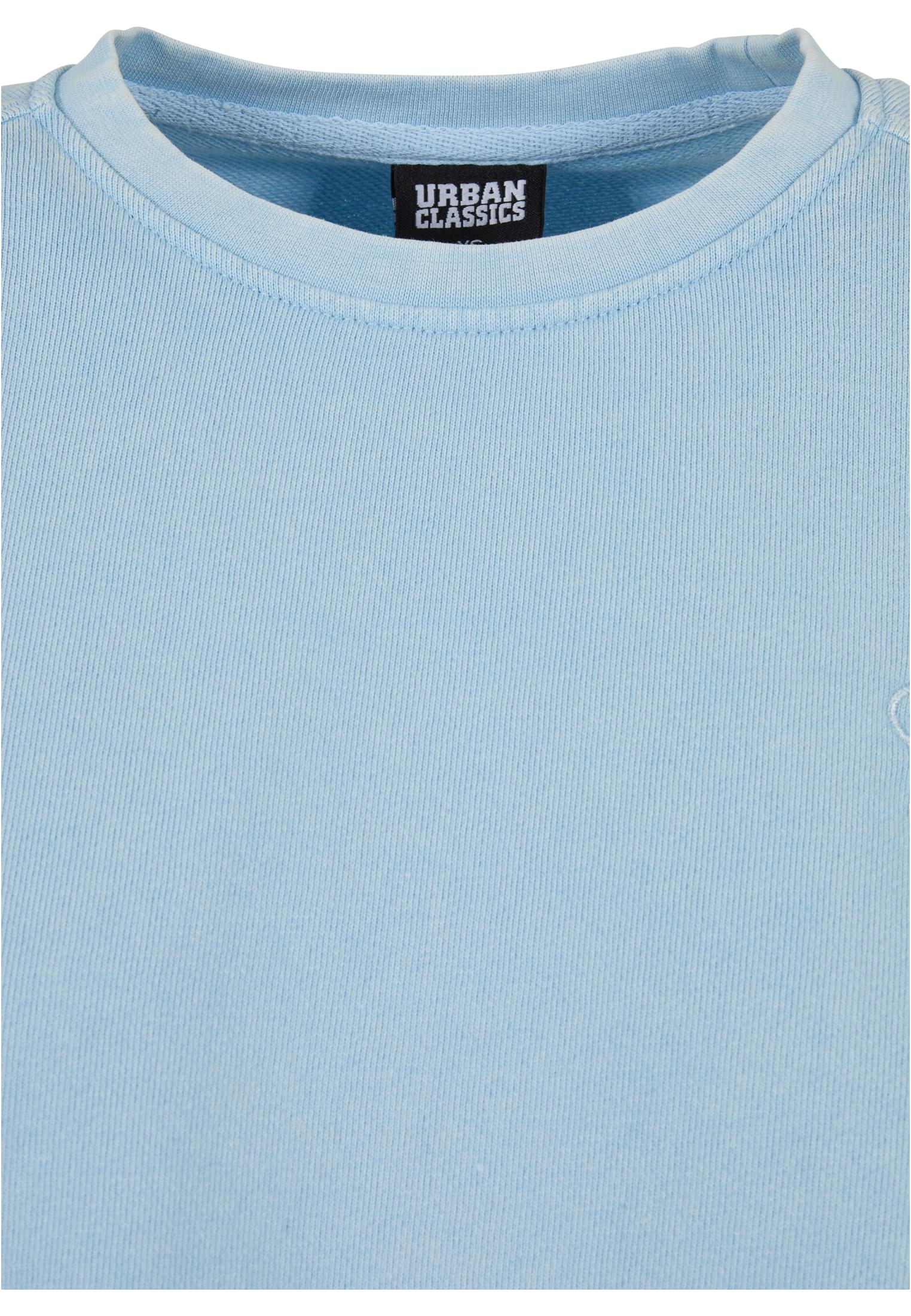 Ladies Cropped Flower Embroidery Terry Crewneck balticblue 3XL - variant image 7