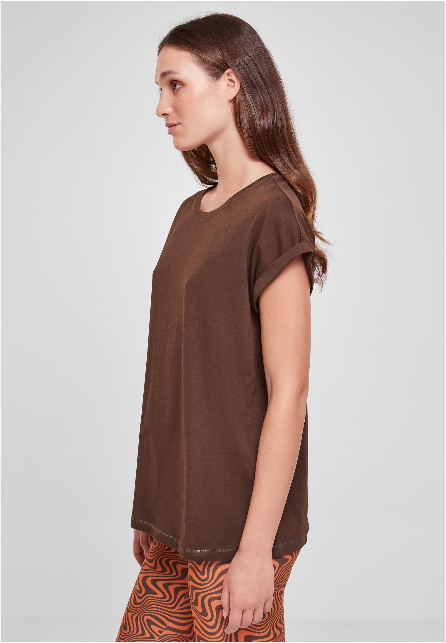 Ladies Extended Shoulder Tee marrón 3XL
 - variant image 1