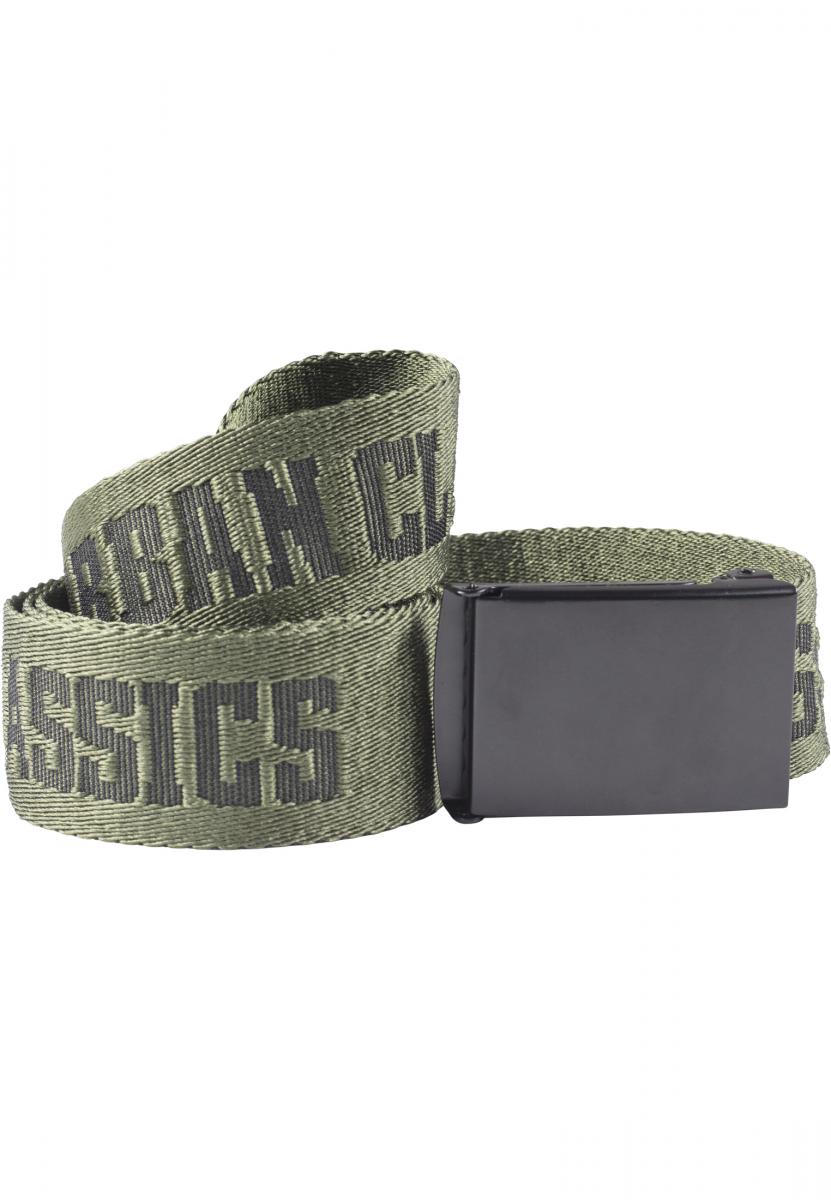Jaquard Logo Belt blk/darkolive/blk 120cm - variant image 6