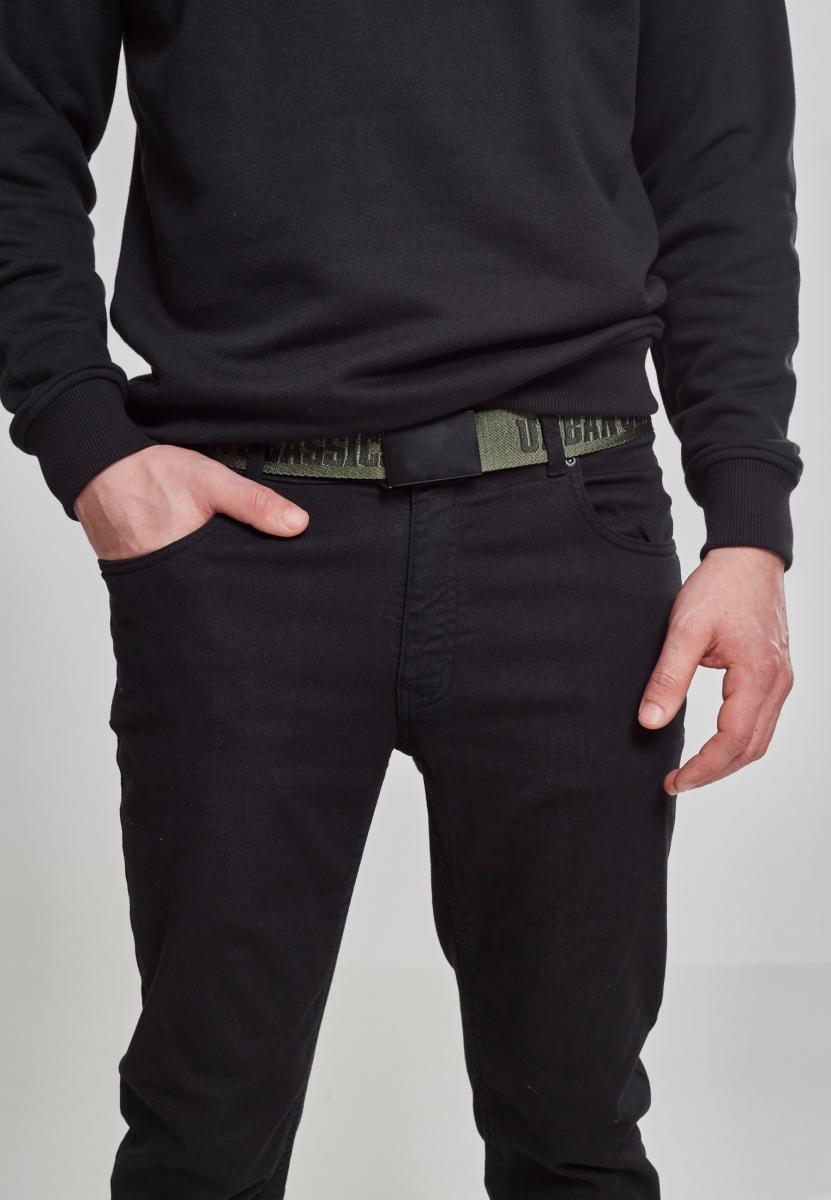 Jaquard Logo Belt blk/darkolive/blk 120cm - alternate variant 1