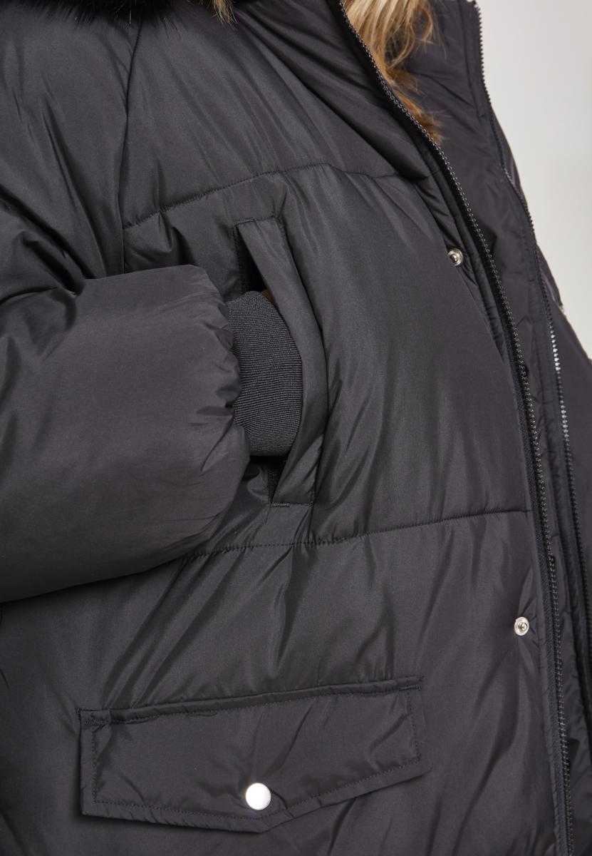 Ladies Oversize Faux Fur Puffer Coat blk/blk 3XL - variant image 5