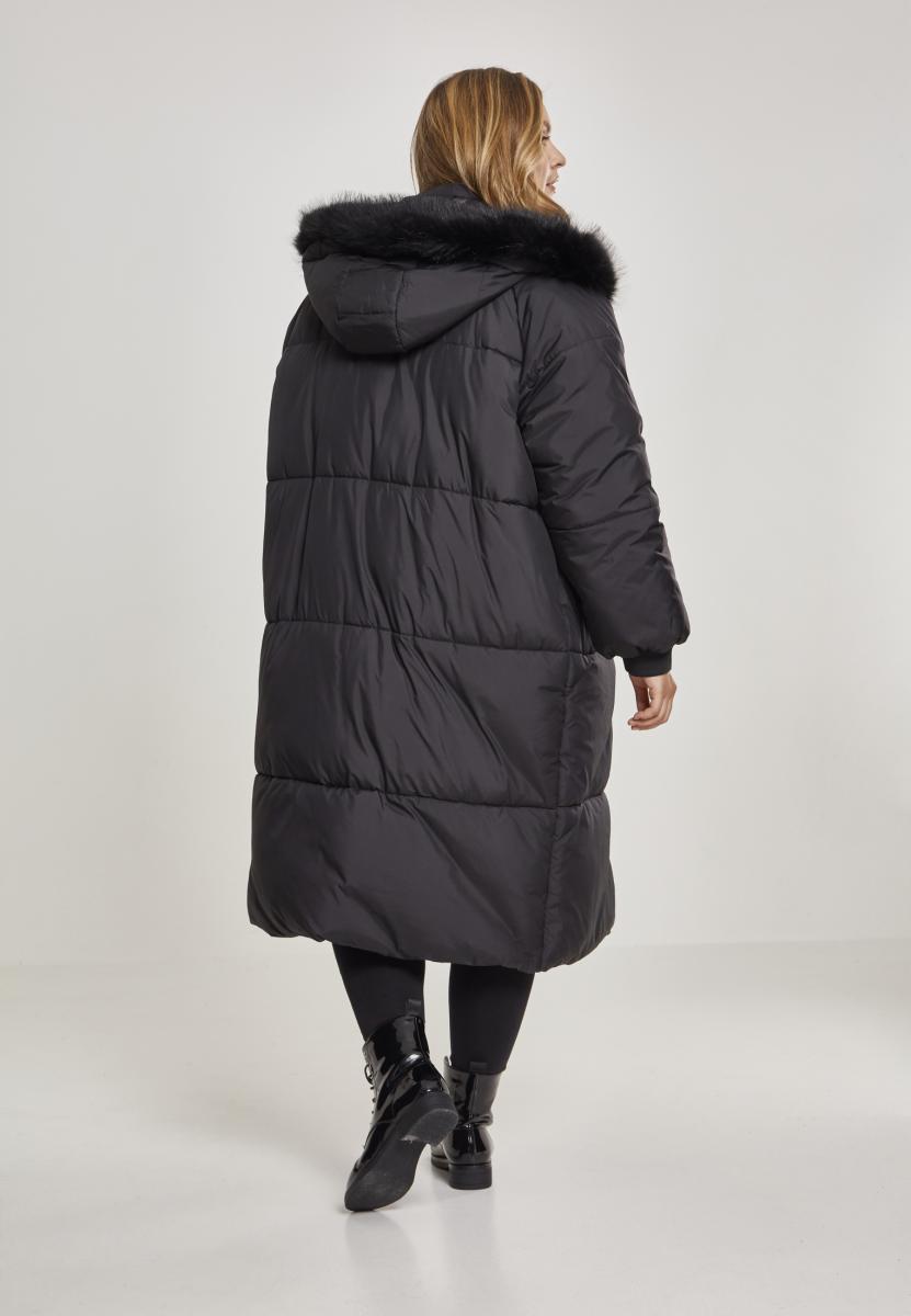 Ladies Oversize Faux Fur Puffer Coat blk/blk 3XL - variant image 2