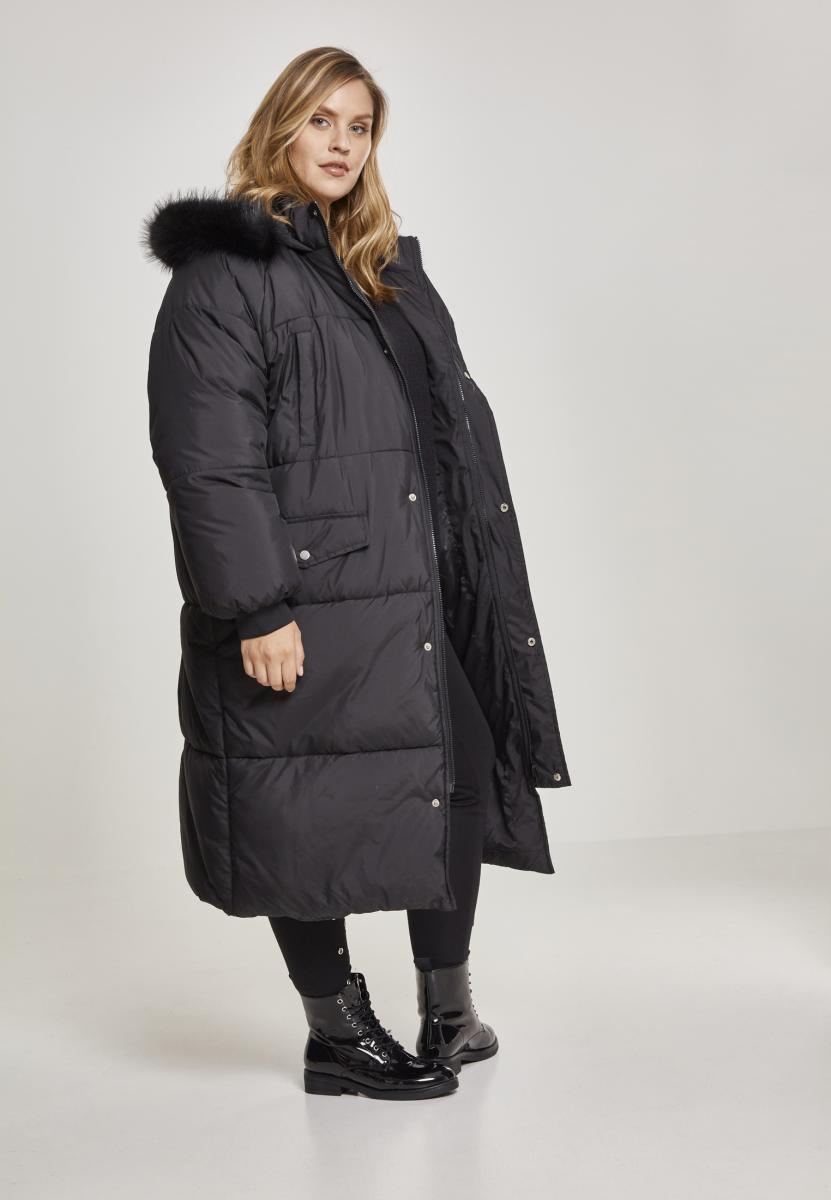 Ladies Oversize Faux Fur Puffer Coat blk/blk 3XL - variant image 3