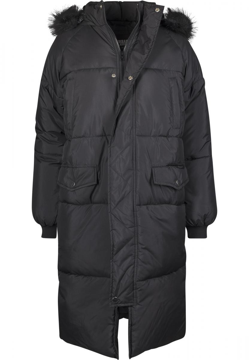 Ladies Oversize Faux Fur Puffer Coat blk/blk 3XL - variant image 8