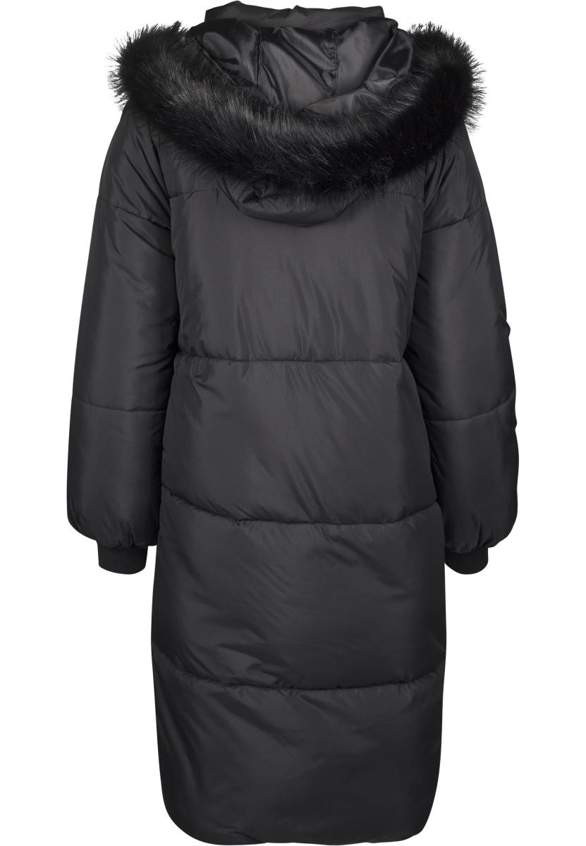 Ladies Oversize Faux Fur Puffer Coat blk/blk 3XL - variant image 9