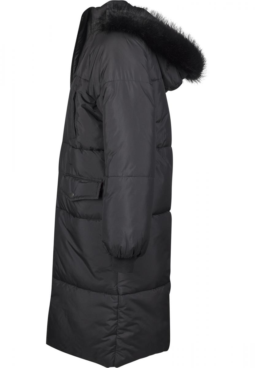Ladies Oversize Faux Fur Puffer Coat blk/blk 3XL - variant image 10