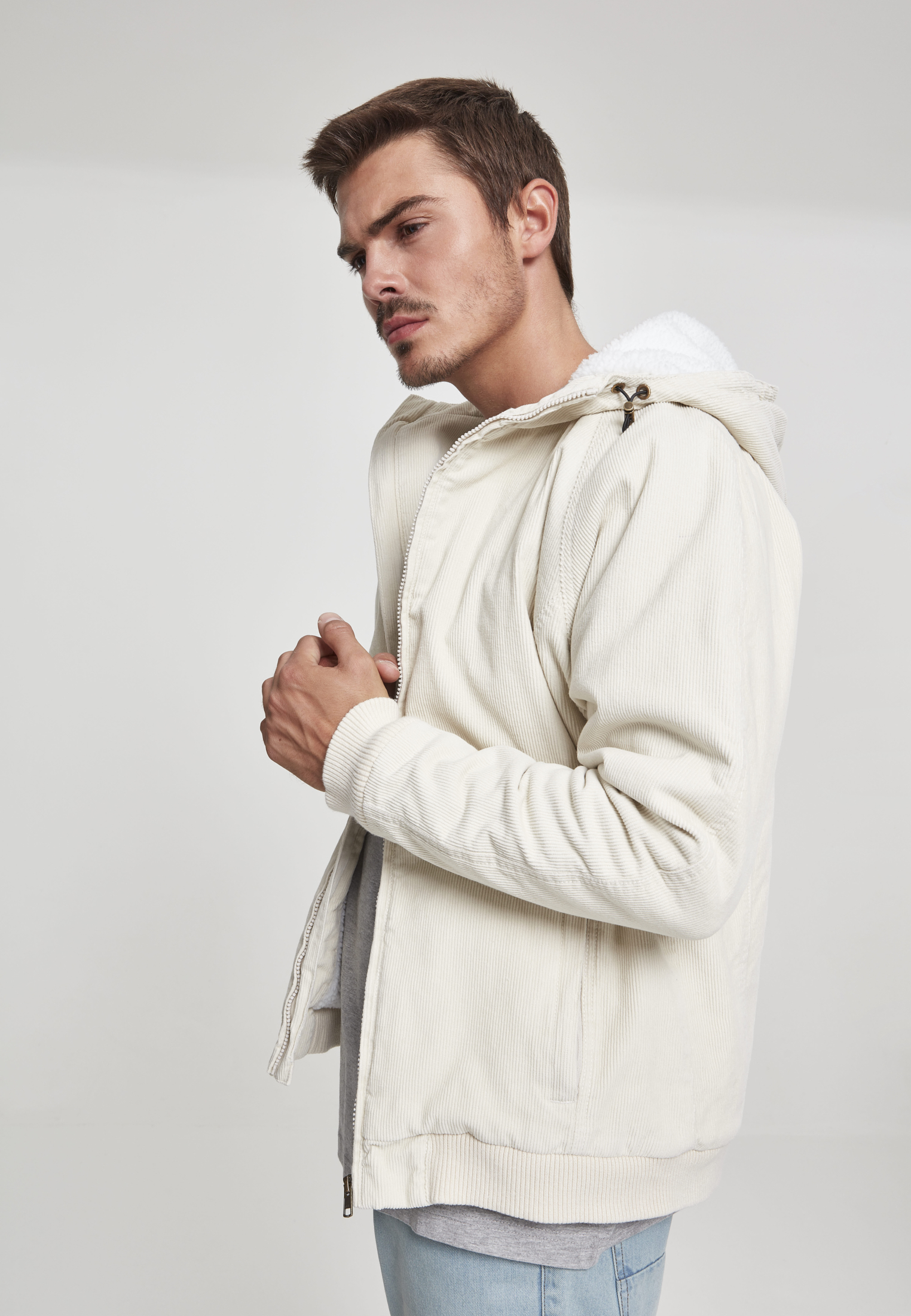 Hooded Corduroy Jacket lightsand/offwhite L - variant image 1