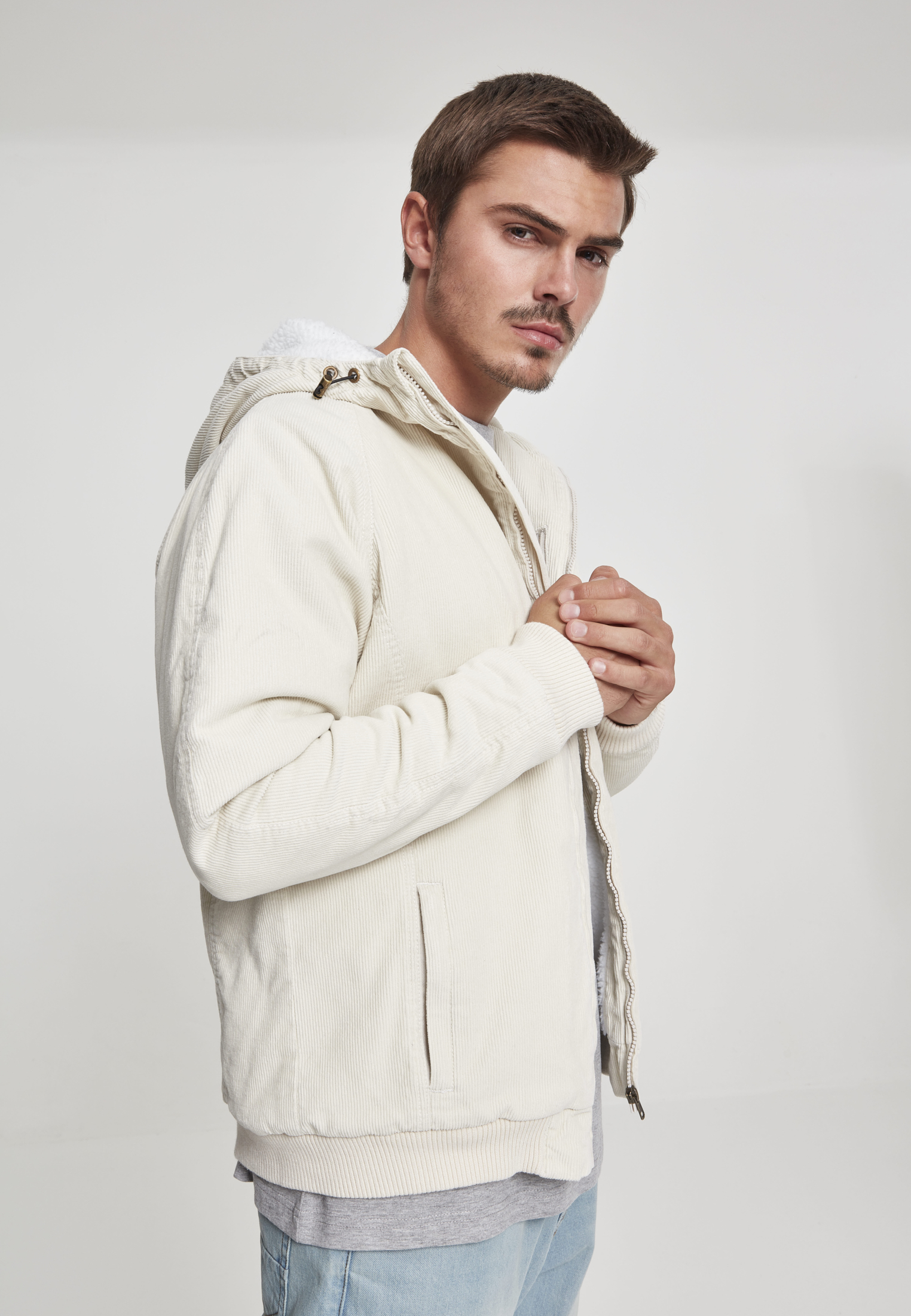 Hooded Corduroy Jacket lightsand/offwhite L - variant image 3