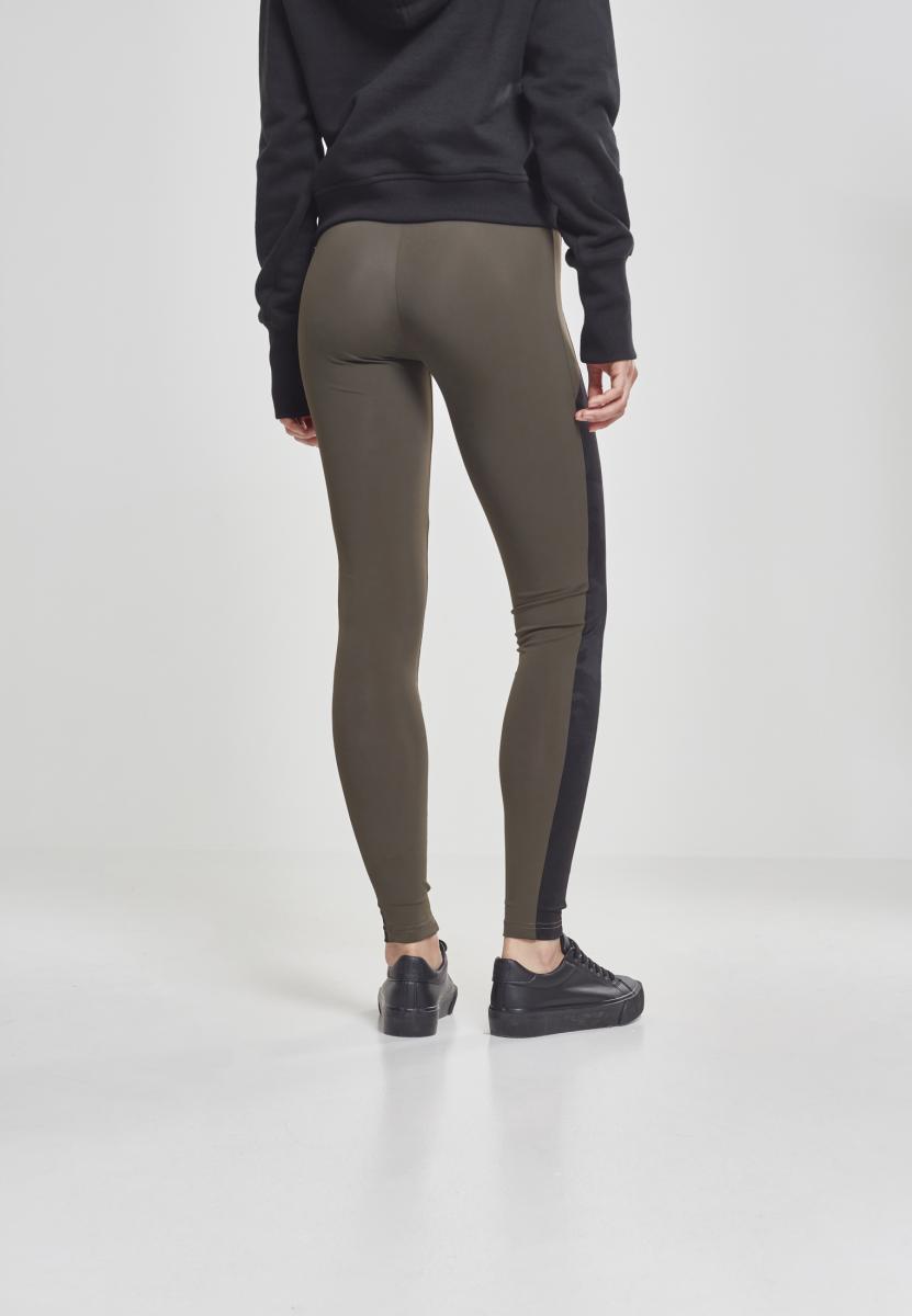 Ladies Jacquard Camo Striped Leggings darkolive/blackcamo L - variant image 2