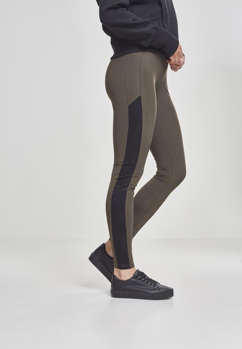 Ladies Jacquard Camo Striped Leggings darkolive/blackcamo L - variant image 3