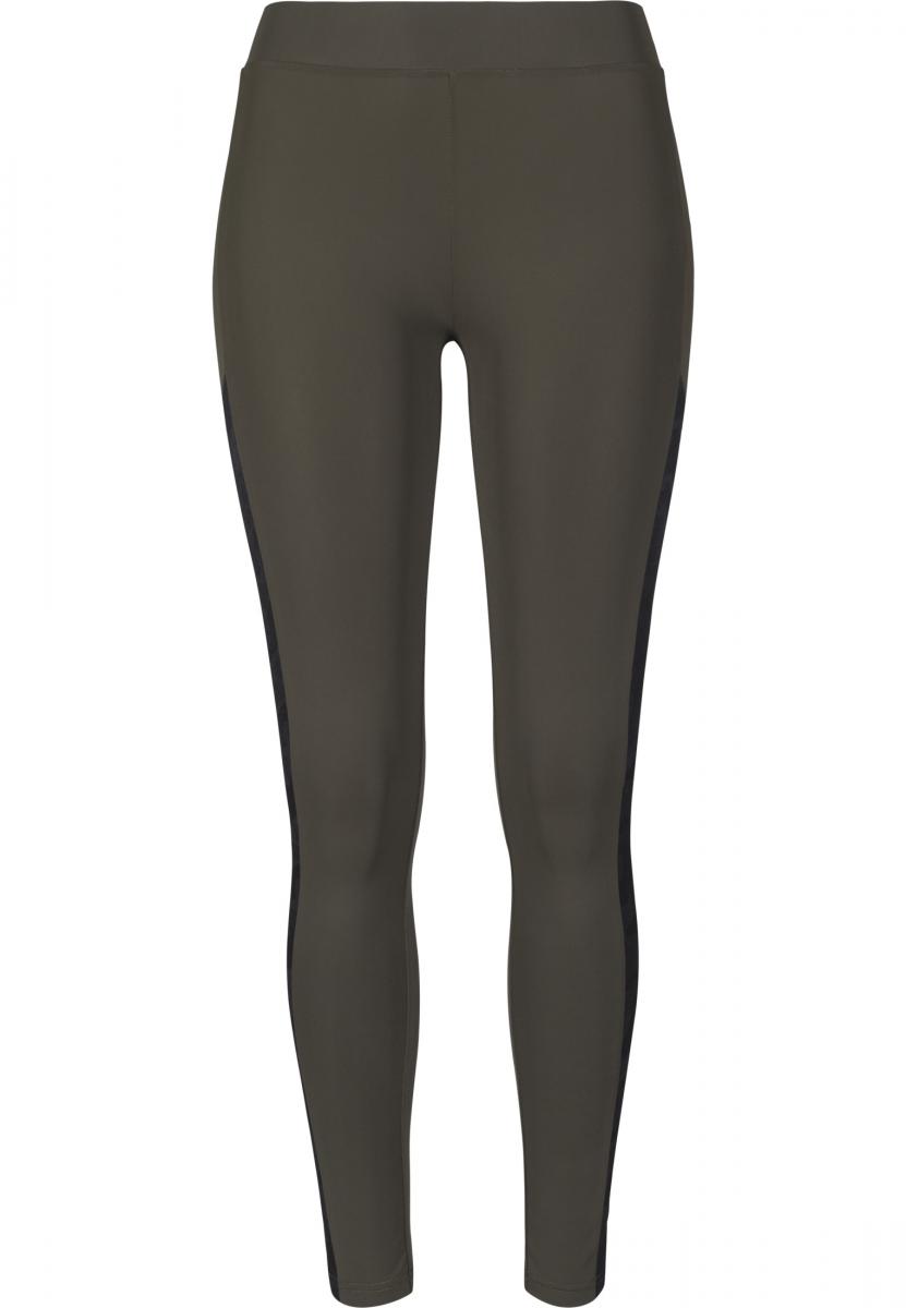 Ladies Jacquard Camo Striped Leggings darkolive/blackcamo L - variant image 7