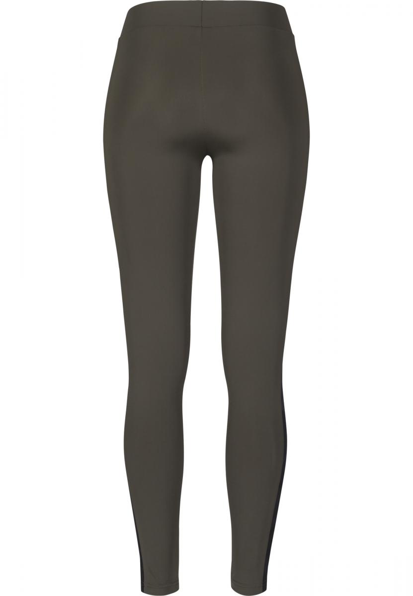 Ladies Jacquard Camo Striped Leggings darkolive/blackcamo L - variant image 8
