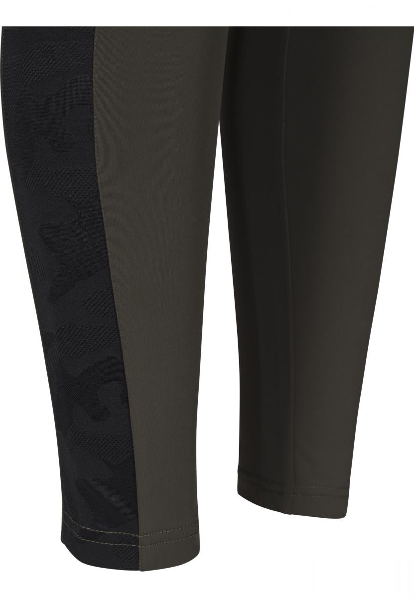 Ladies Jacquard Camo Striped Leggings darkolive/blackcamo L - variant image 12