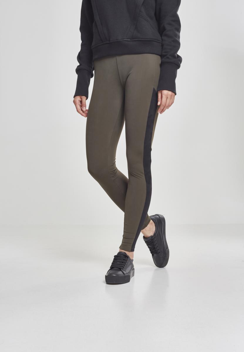 Ladies Jacquard Camo Striped Leggings darkolive/blackcamo L - alternate variant 1