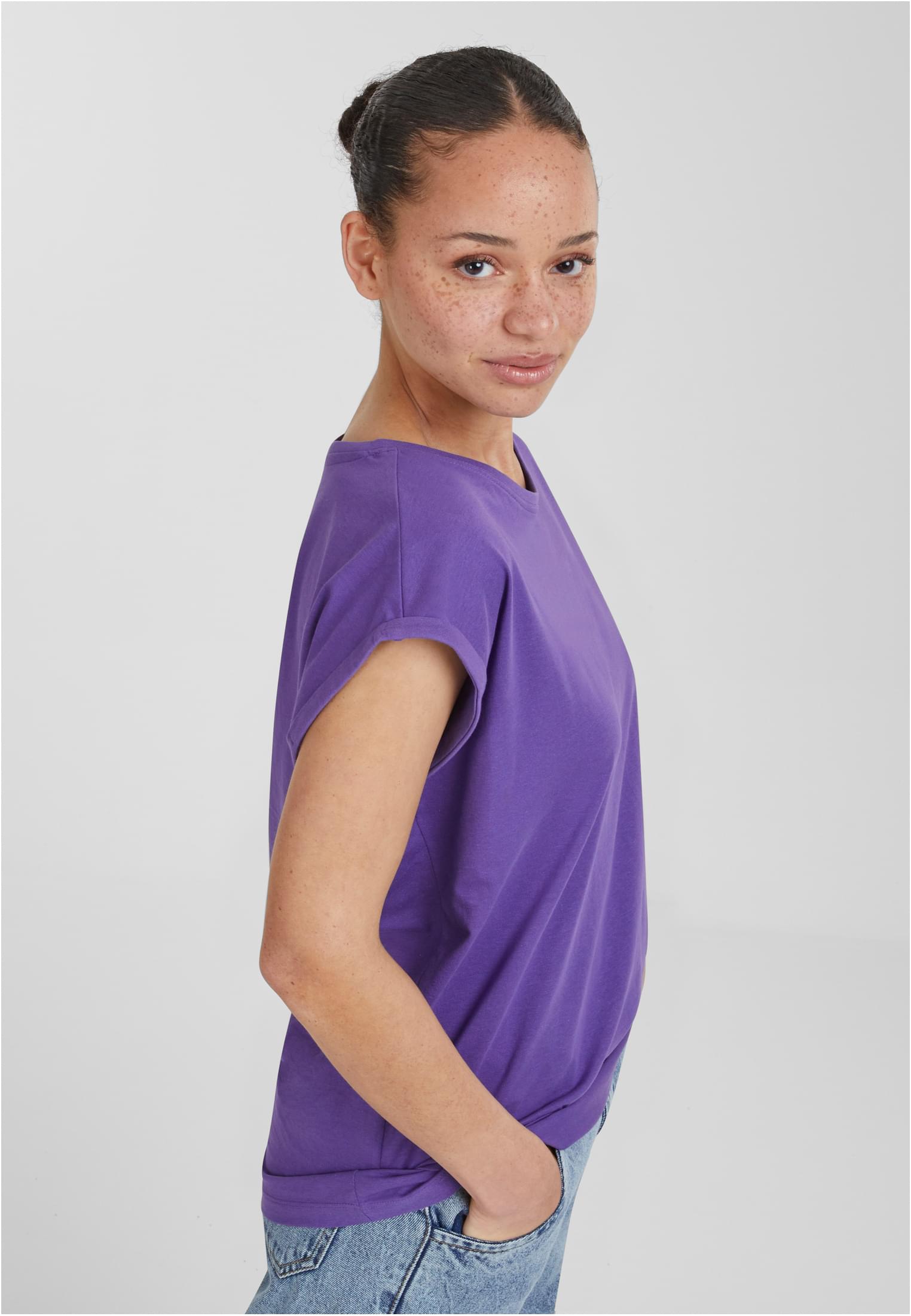 Ladies Extended Shoulder Tee ultraviolet 3XL - variant image 7