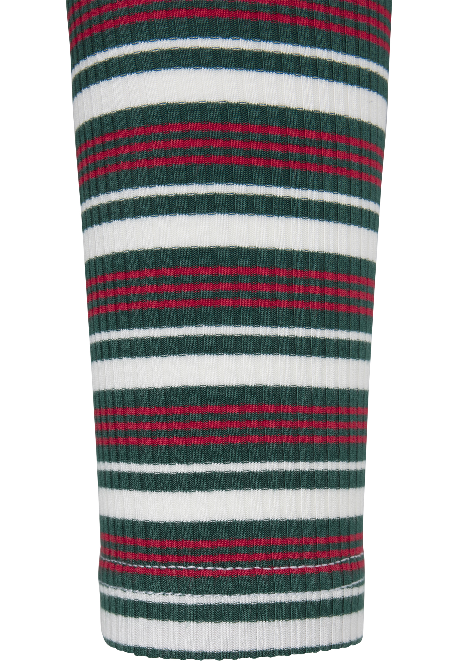 Ladies Rib Striped Volant Turtleneck L/S white/green/firered 3XL - variant image 9