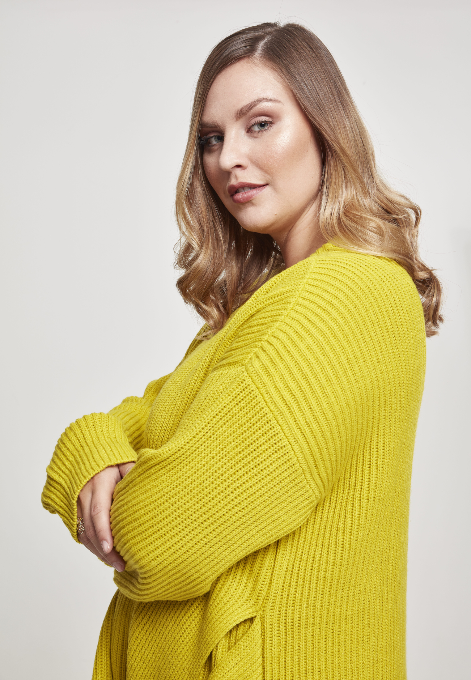 Ladies Wrapped Sweater lemonmustard 3XL - variant image 6