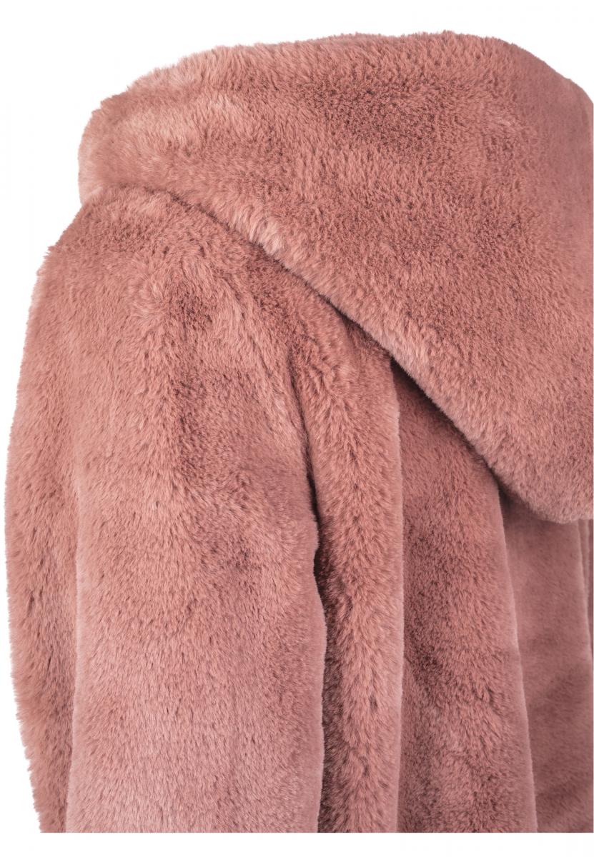 Ladies Hooded Teddy Coat darkrose 4XL - variant image 7