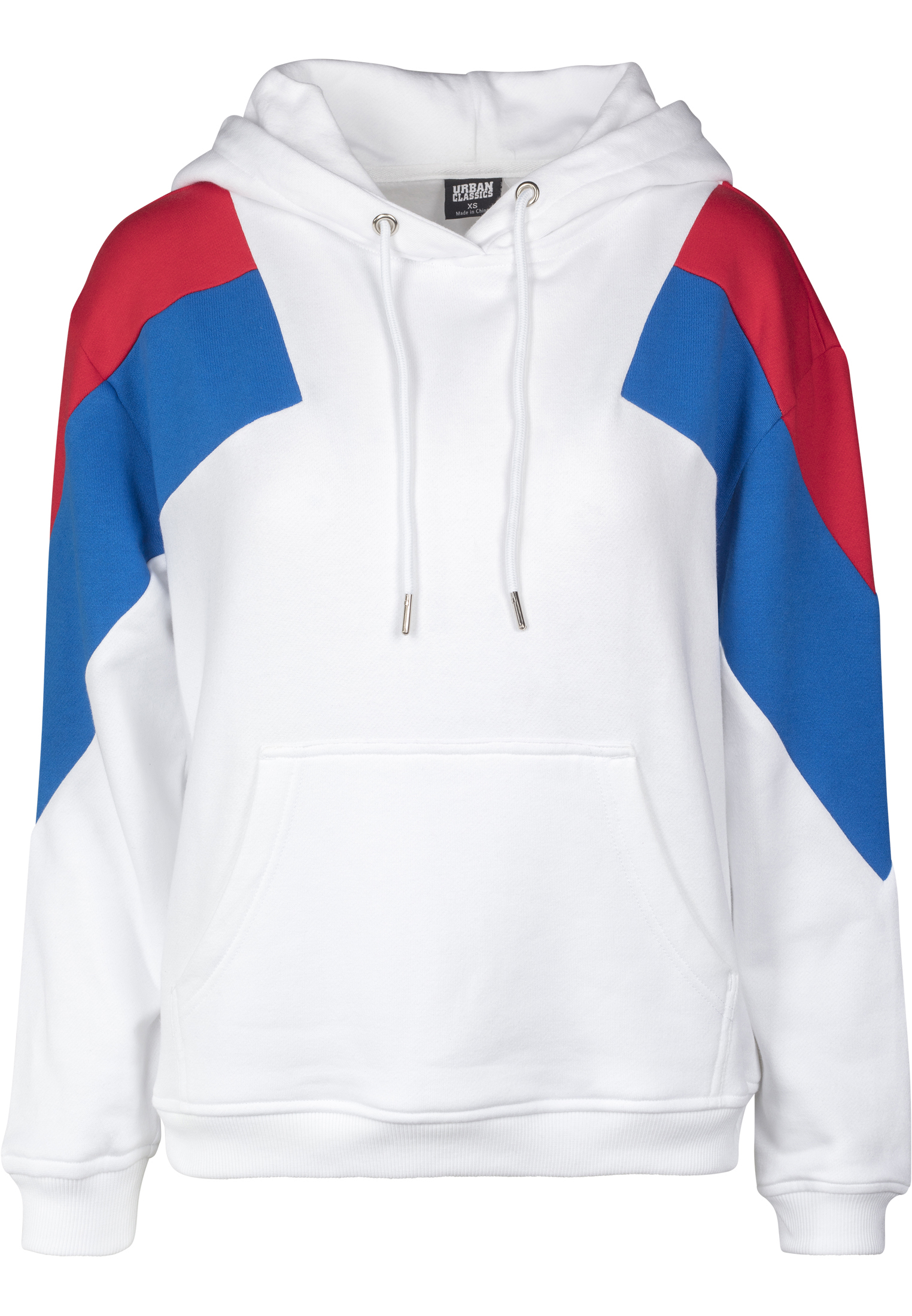 Ladies Oversize 3-Tone Block Hoody wht/firered/brightblue 3XL - variant image 10