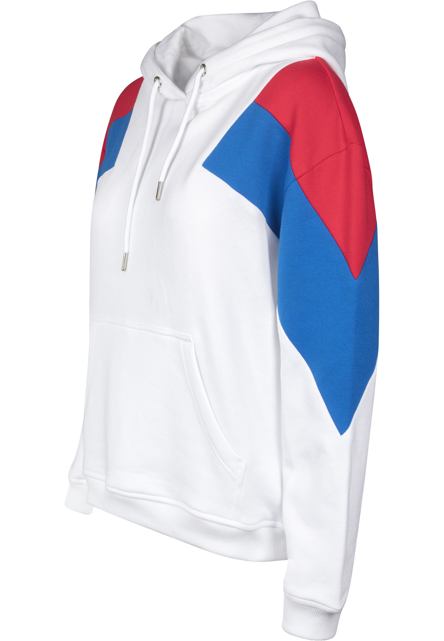 Ladies Oversize 3-Tone Block Hoody wht/firered/brightblue 3XL - variant image 11