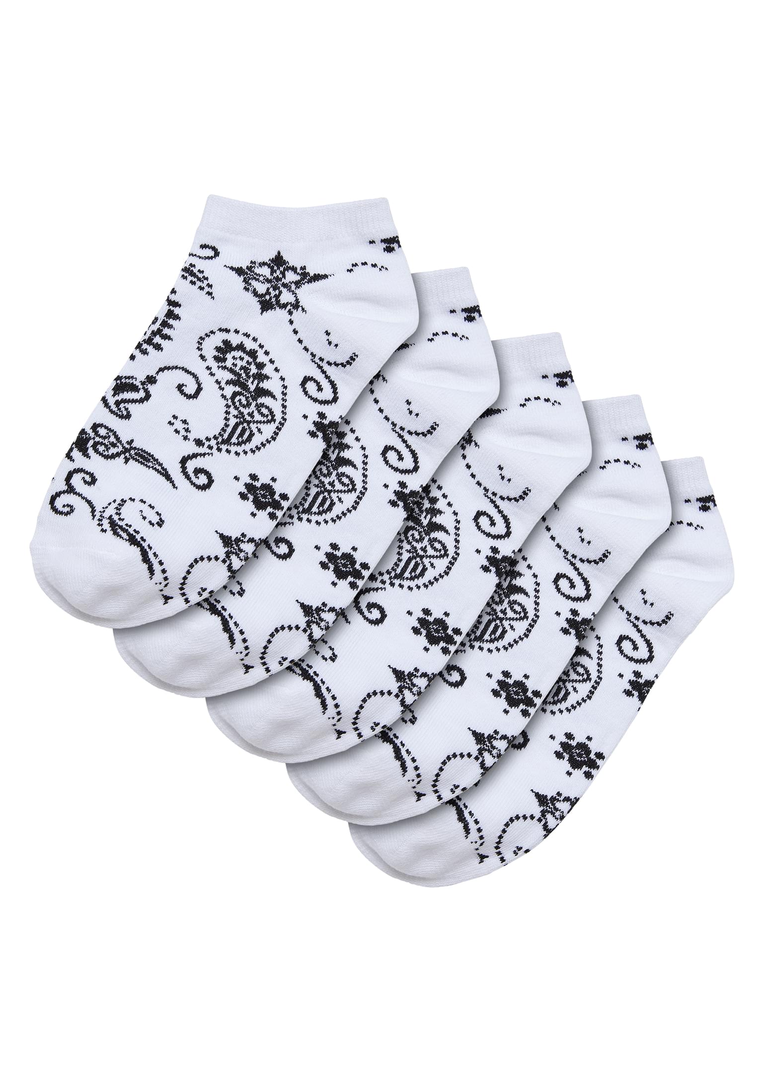 Bandana Pattern No Show Socks 5-Pack white 43-46 - alternate variant 2