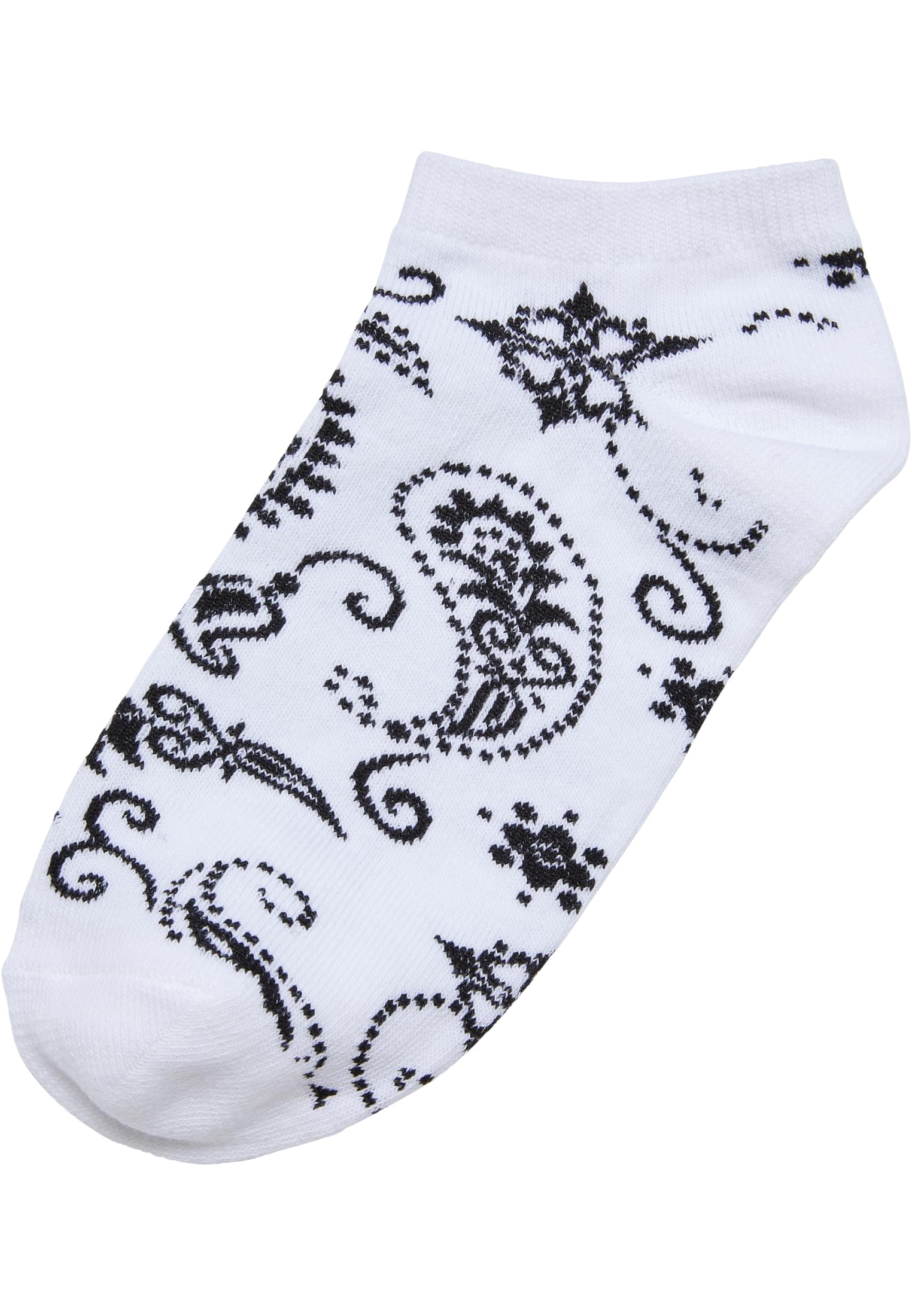 Bandana Pattern No Show Socks 5-Pack white 43-46 - variant image 1