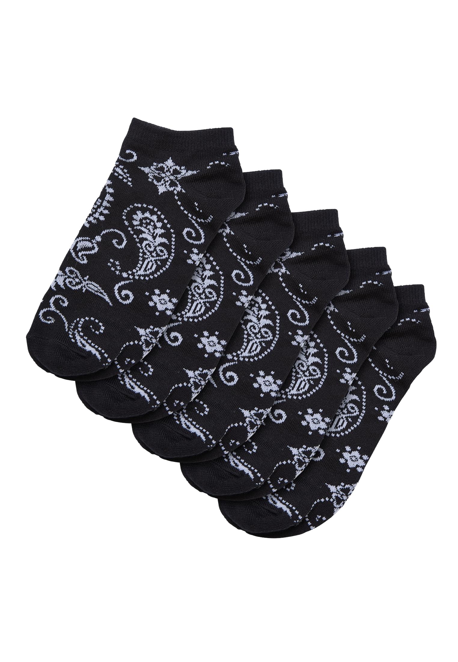 Bandana Pattern No Show Socks 5-Pack black 43-46 - alternate variant 1