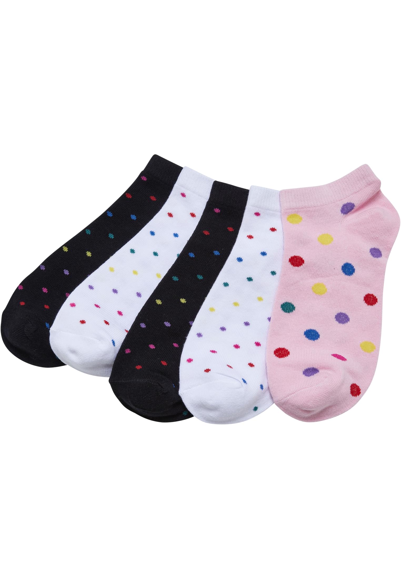 No Show Socks Rainbow Dots 5-Pack bianco/nero/rosa hibiscus 43-46
 - alternate variant 1