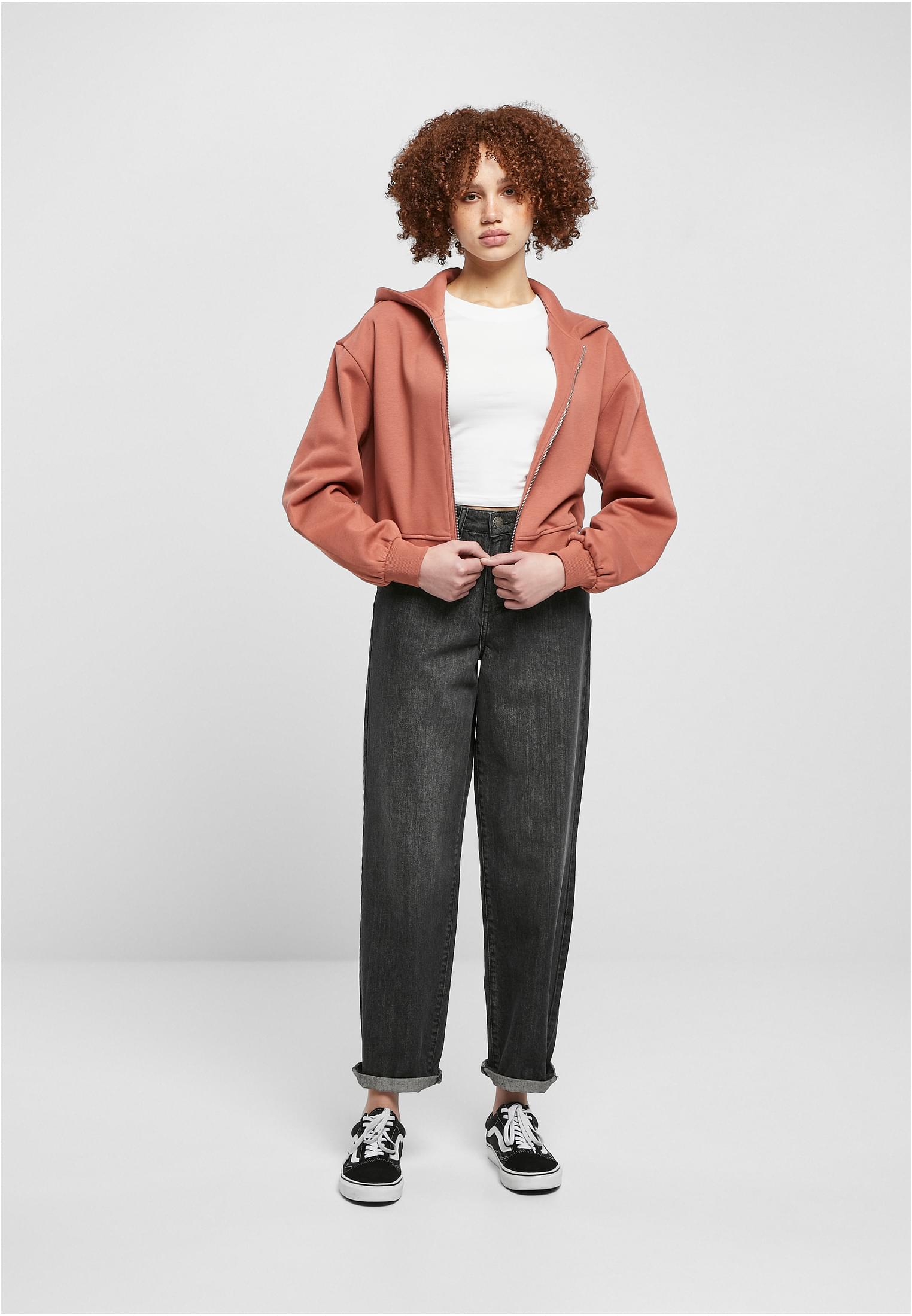 Ladies Short Oversized Zip Jacket terracotta 3XL - variant image 4