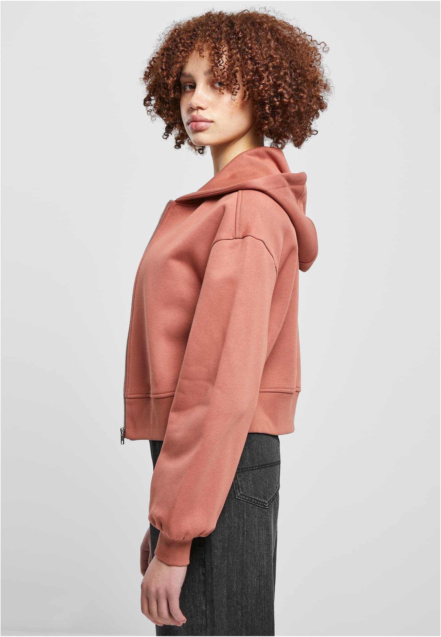 Ladies Short Oversized Zip Jacket terracotta 3XL - variant image 1
