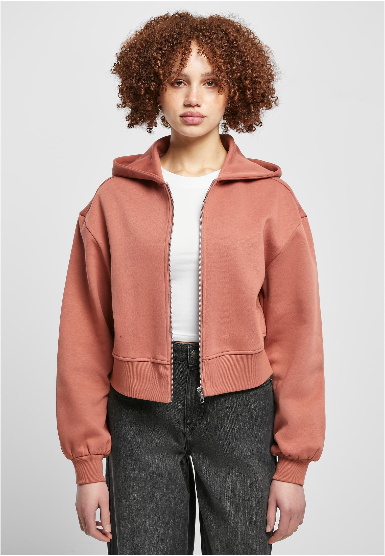 Ladies Short Oversized Zip Jacket terracotta 3XL - alternate variant 5
