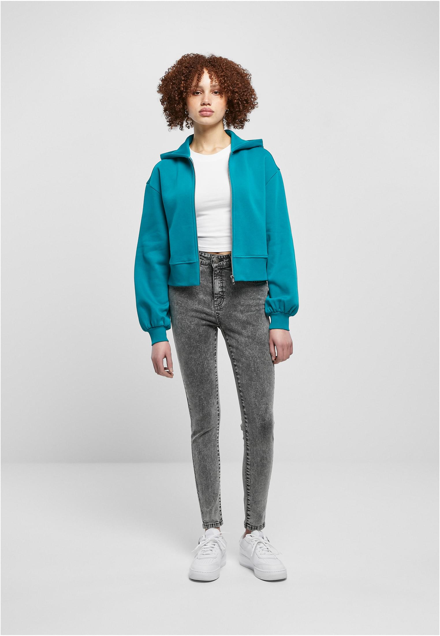 Ladies Short Oversized Zip Jacket watergreen 3XL - variant image 4